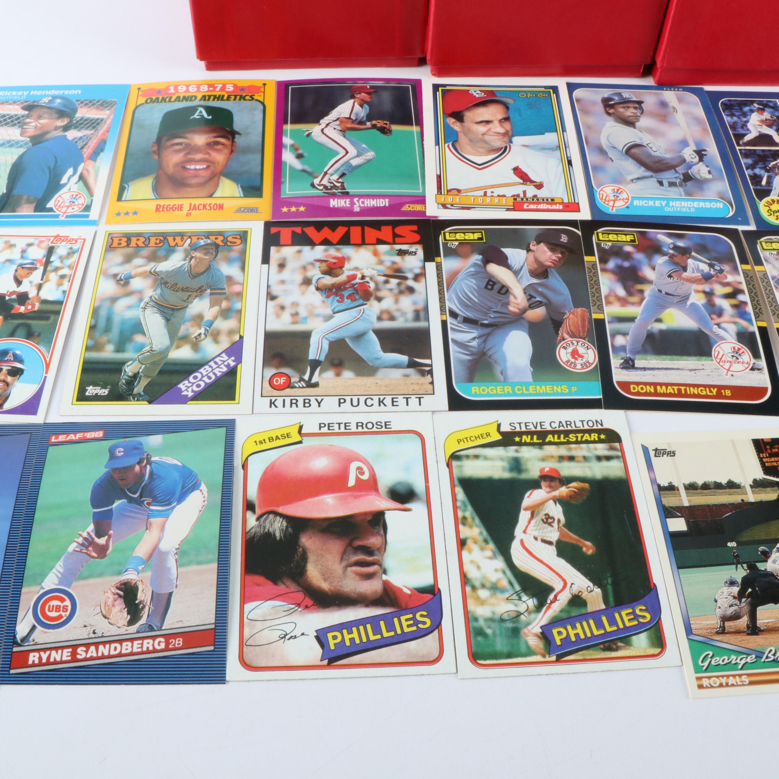 Five Boxes of Baseball Cards, 1970s to 1990s