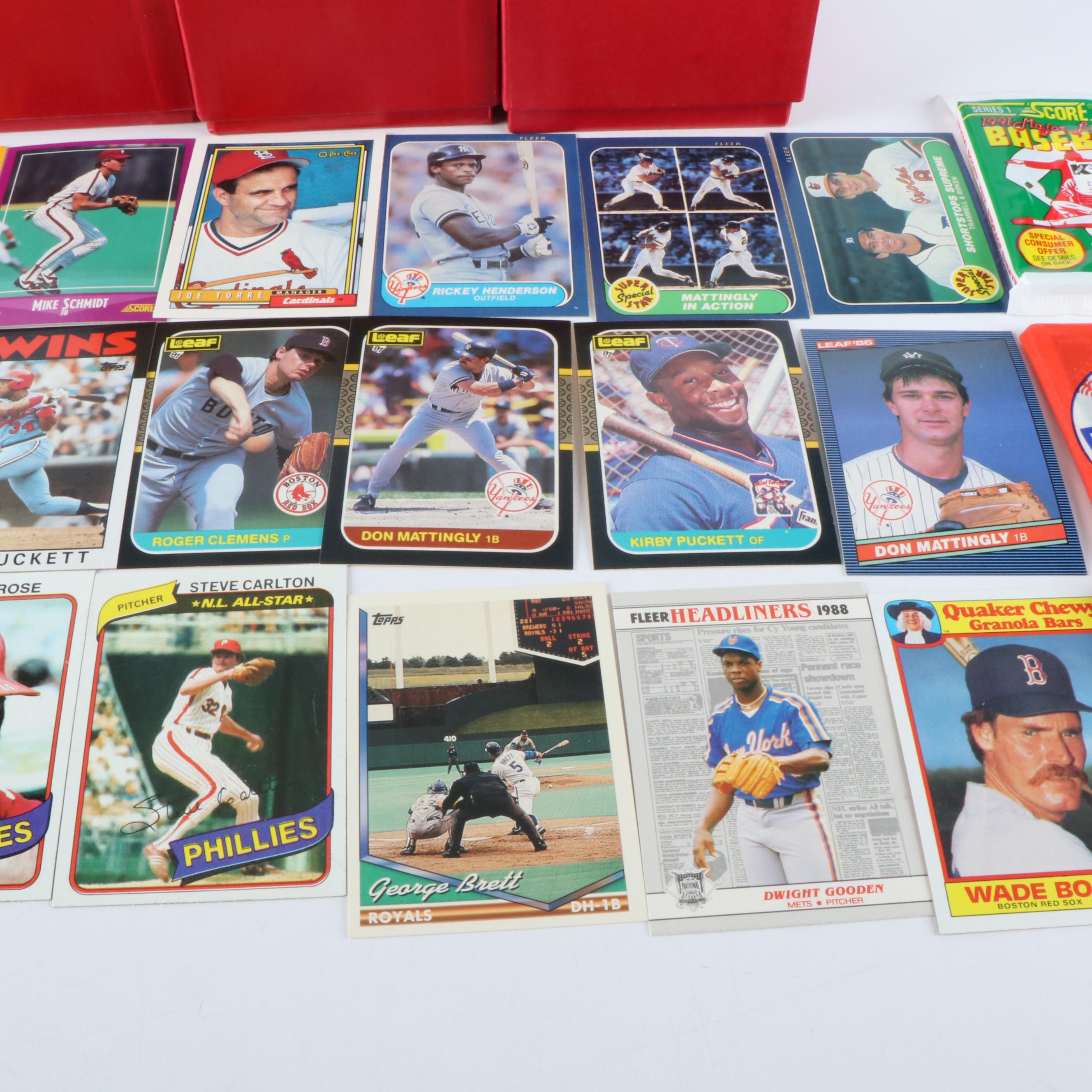 Five Boxes of Baseball Cards, 1970s to 1990s