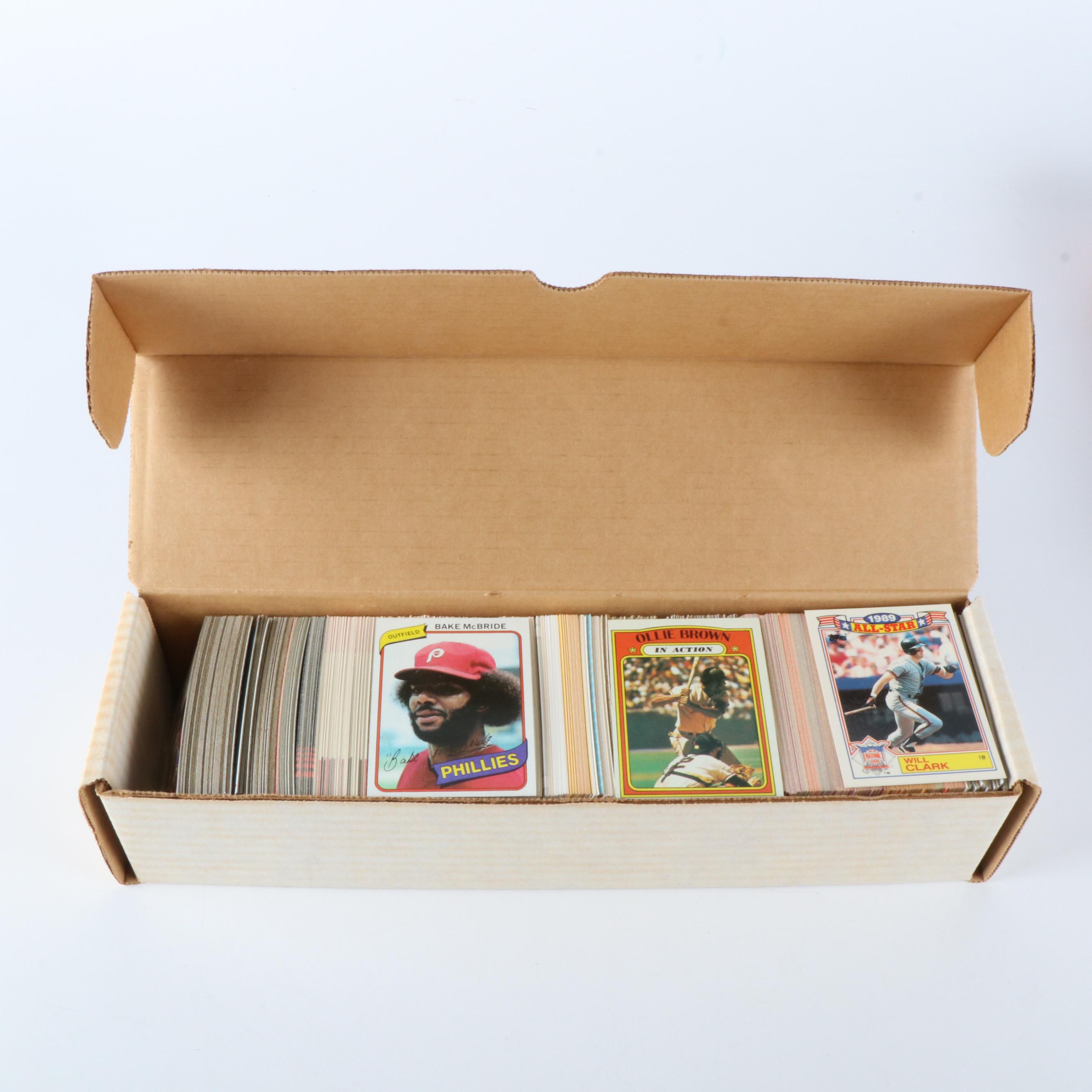 Five Boxes of Baseball Cards, 1970s to 1990s