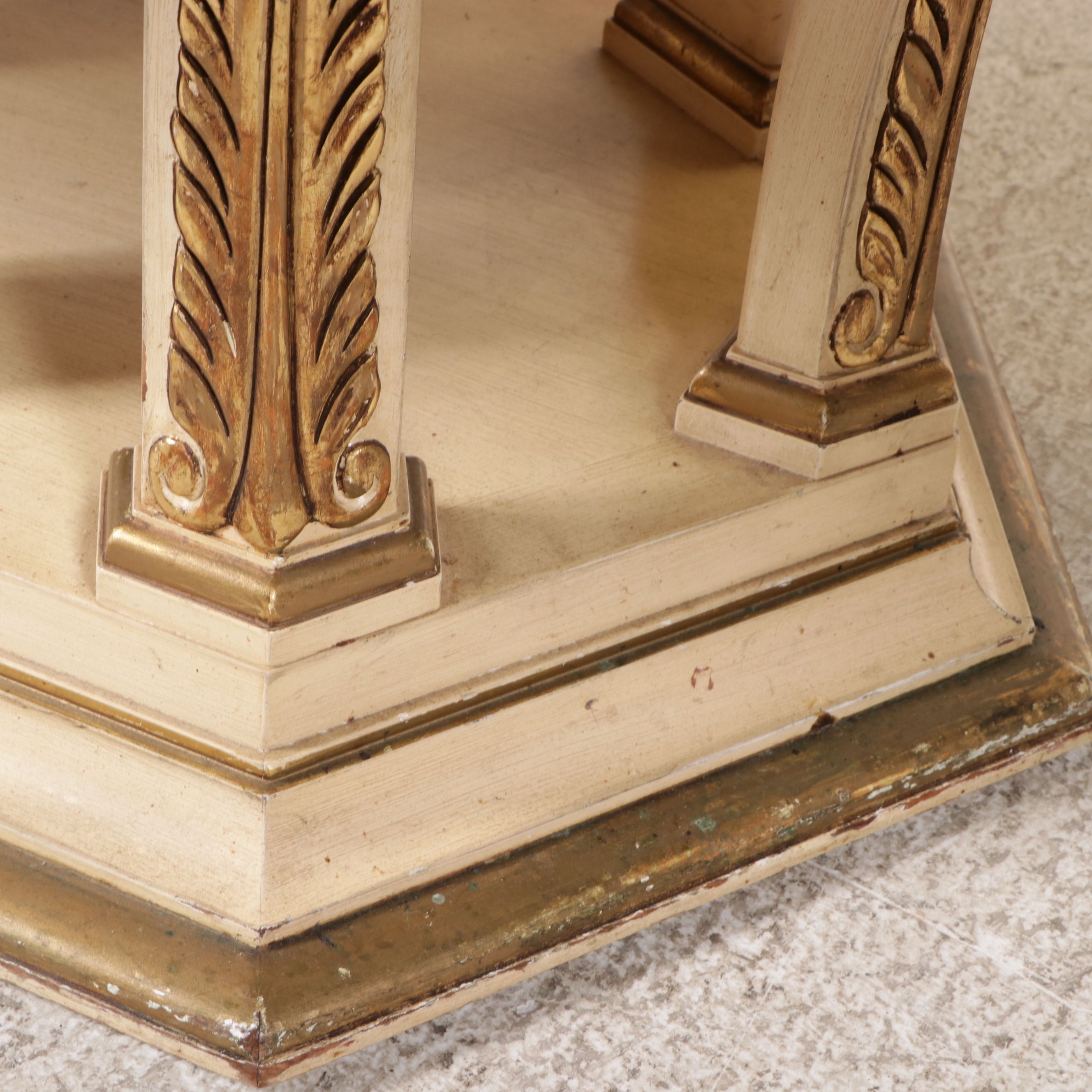 Mastercraft Mediterranean Style Walnut Burl & Parcel Gilt Nine-Piece Dining Set