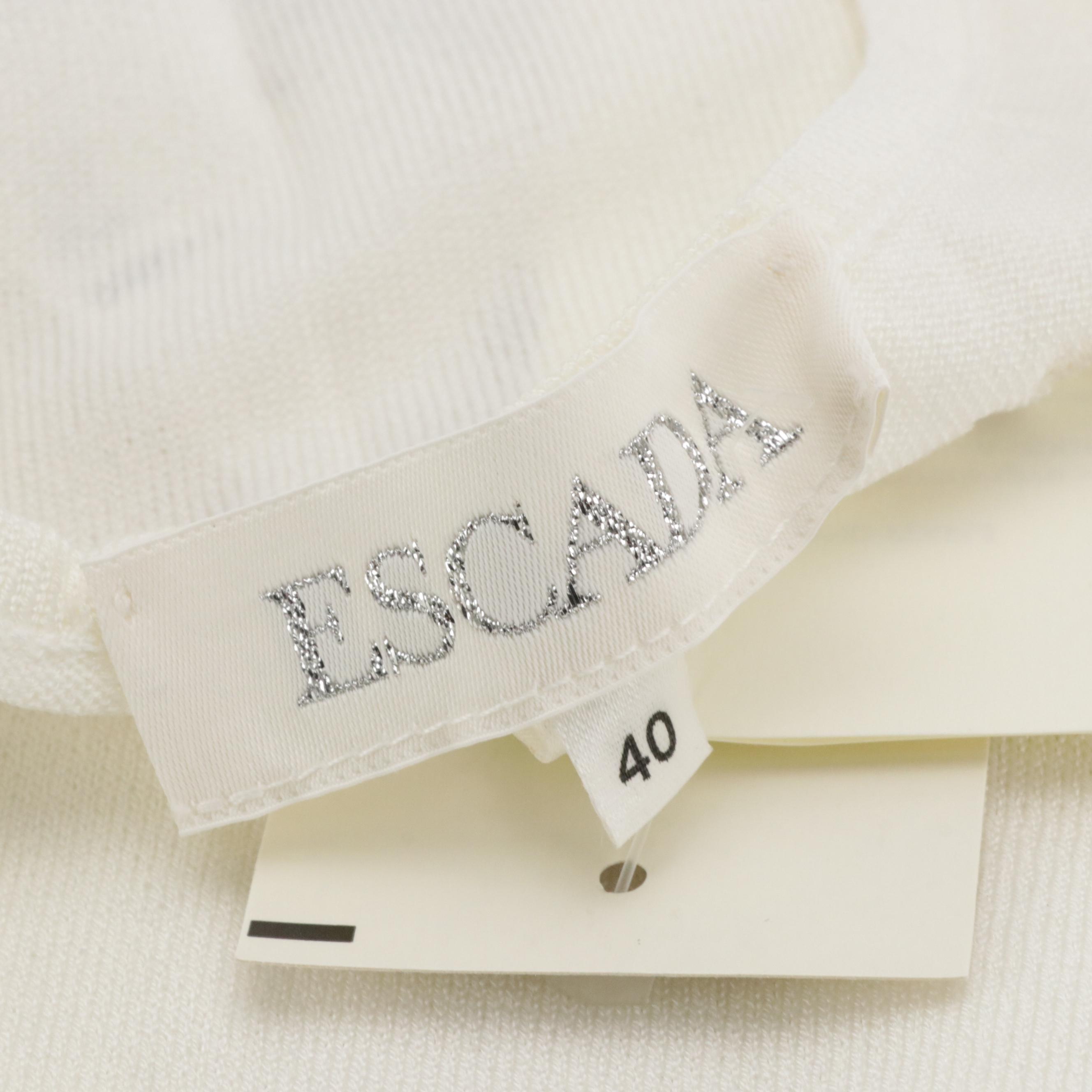 Escada Bubblegum Pink Sheer Striped Bodysuit & Embellished Knit Tank, With Tags