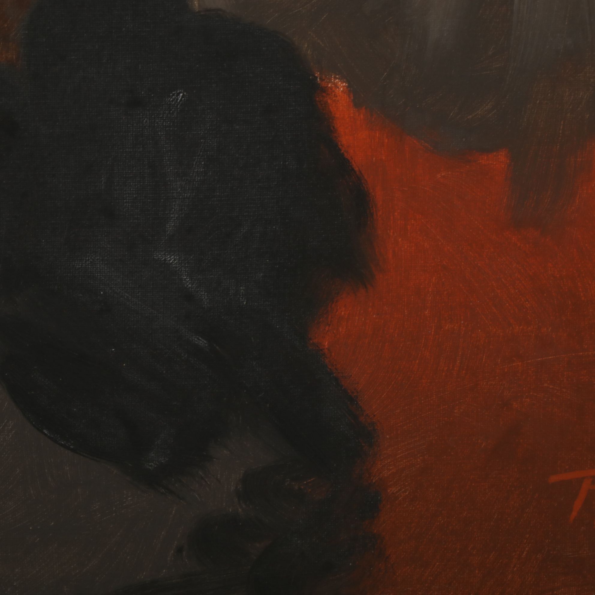 Morlink Portrait Oil Painting "Boy Crying", Mid to Late 20th Century