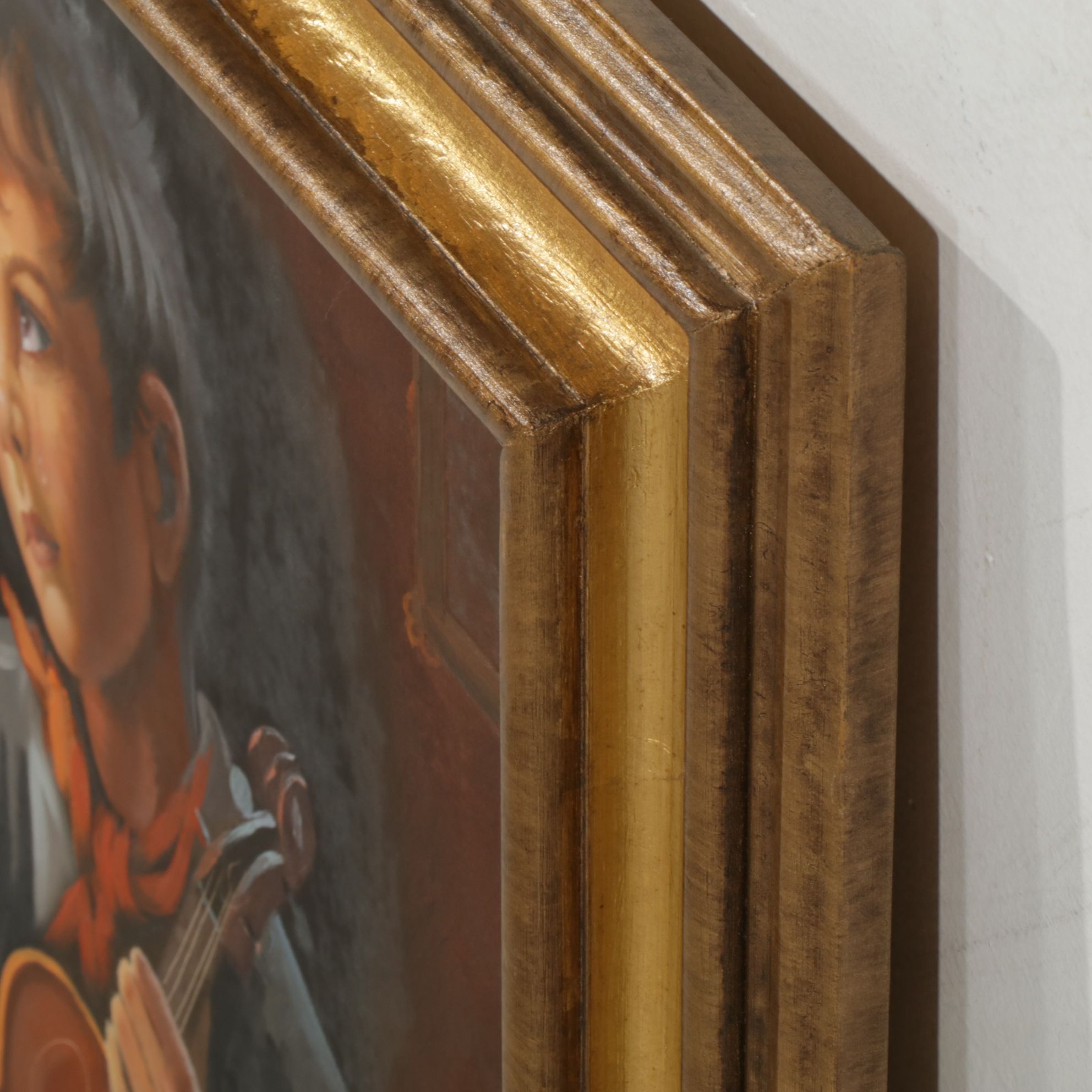 Morlink Portrait Oil Painting "Boy Crying", Mid to Late 20th Century