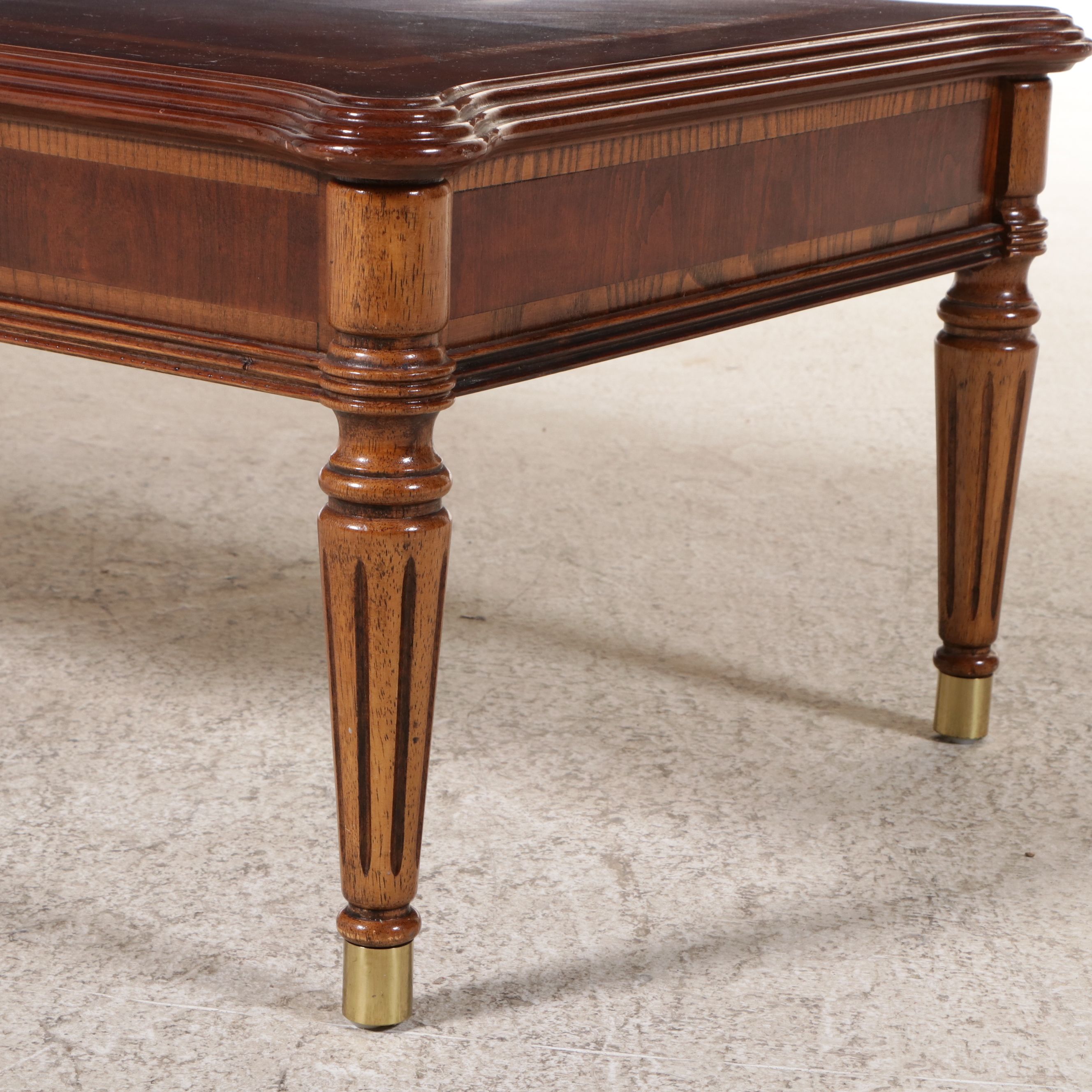 Louis XVI Style Book Match Cherry Coffee Table