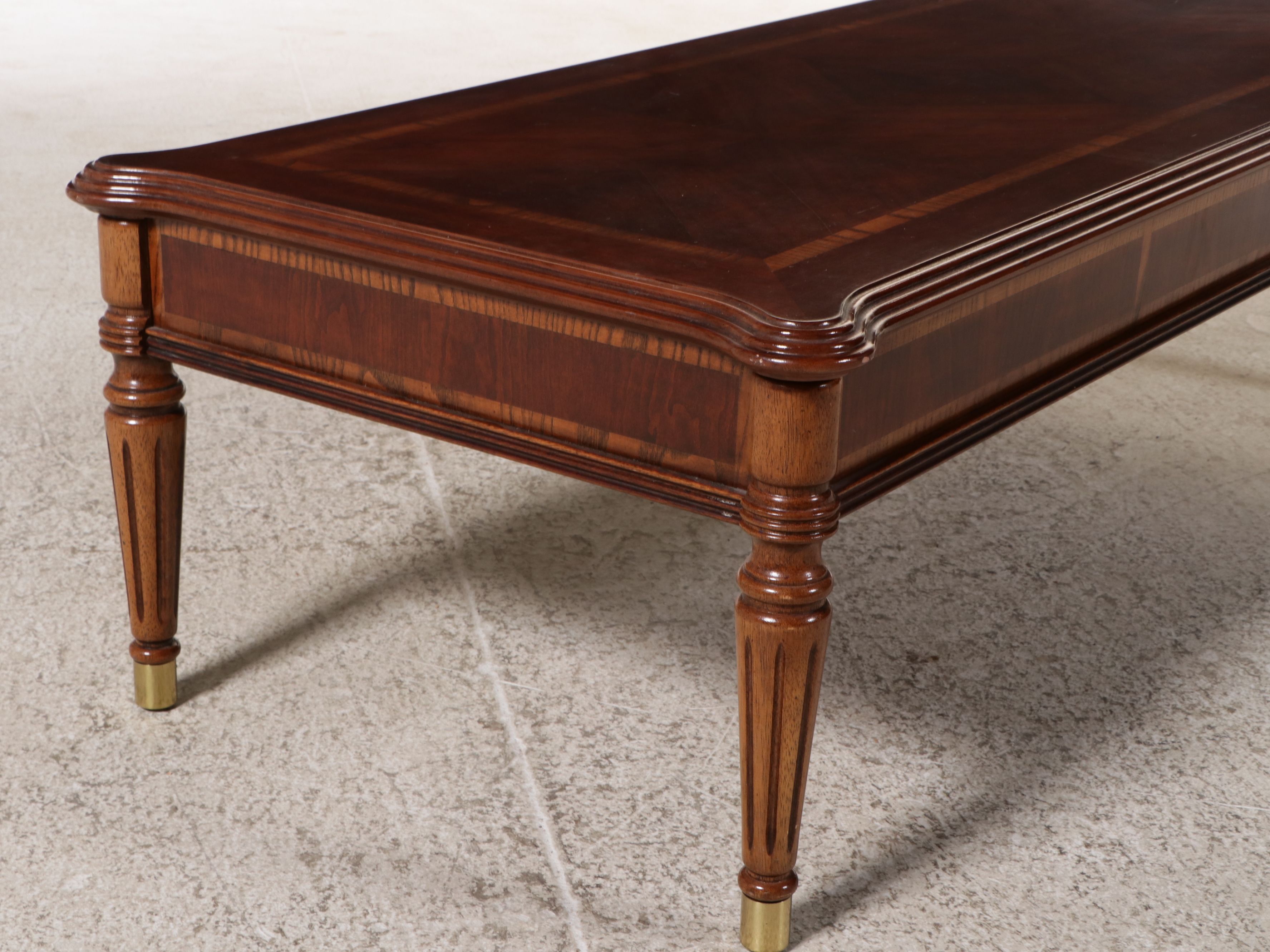 Louis XVI Style Book Match Cherry Coffee Table
