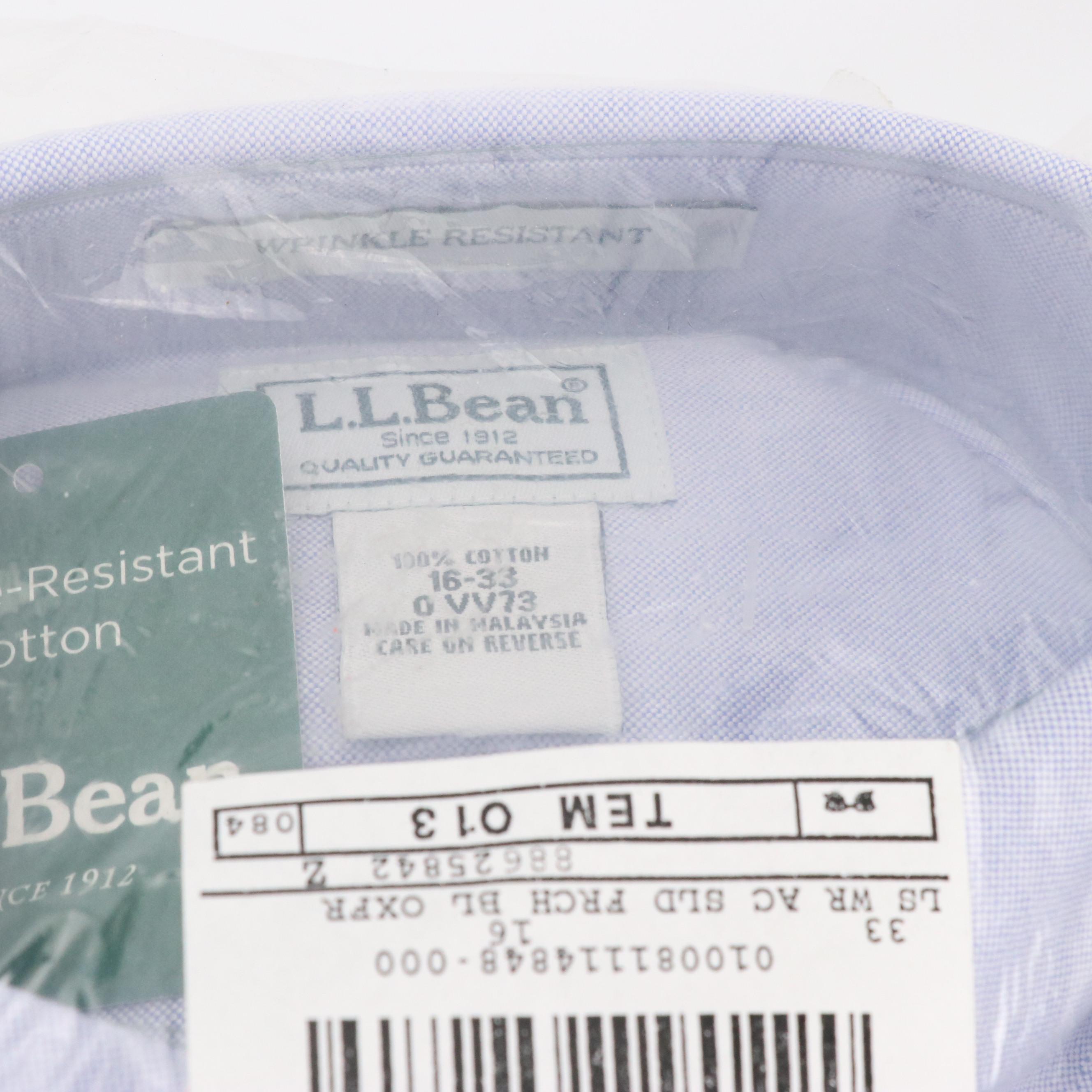 Men's L.L Bean Polo Shirt, Short and Long Sleeve Button-Up Shirts, With Tags