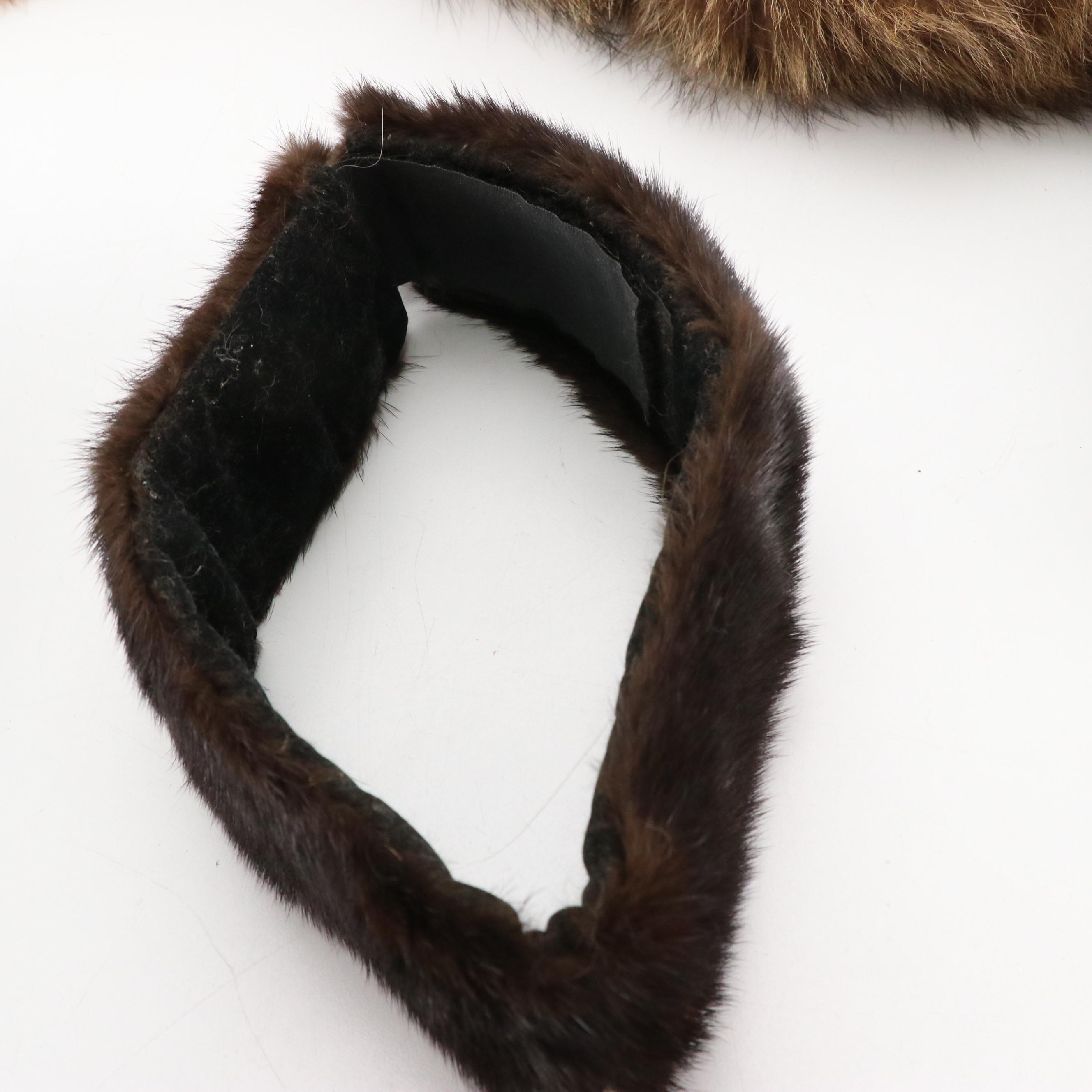 Don Anderson Raccoon Fur/Tail Scarf, Lowenthal's Fox Fur Cap & Other Fur Pieces