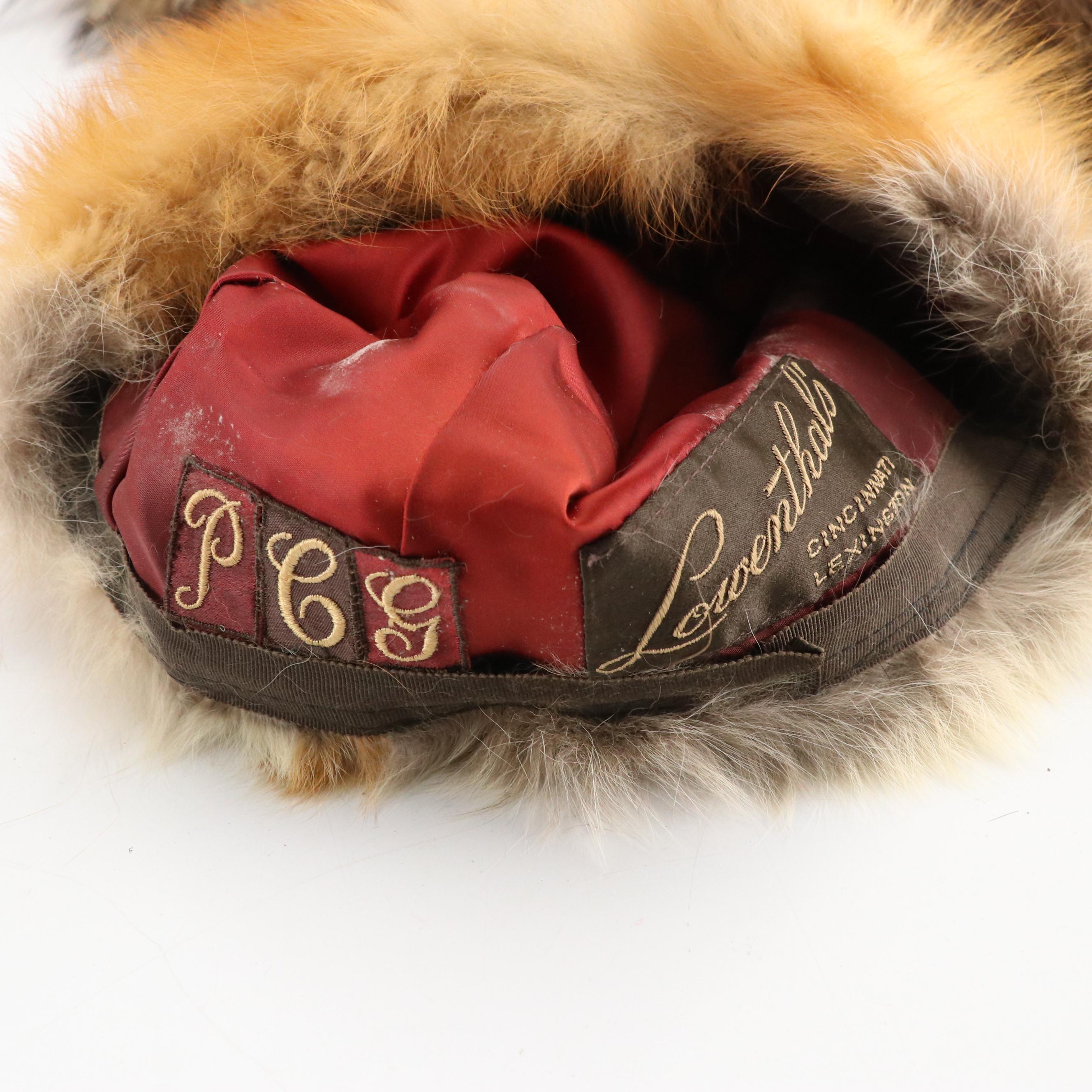 Don Anderson Raccoon Fur/Tail Scarf, Lowenthal's Fox Fur Cap & Other Fur Pieces