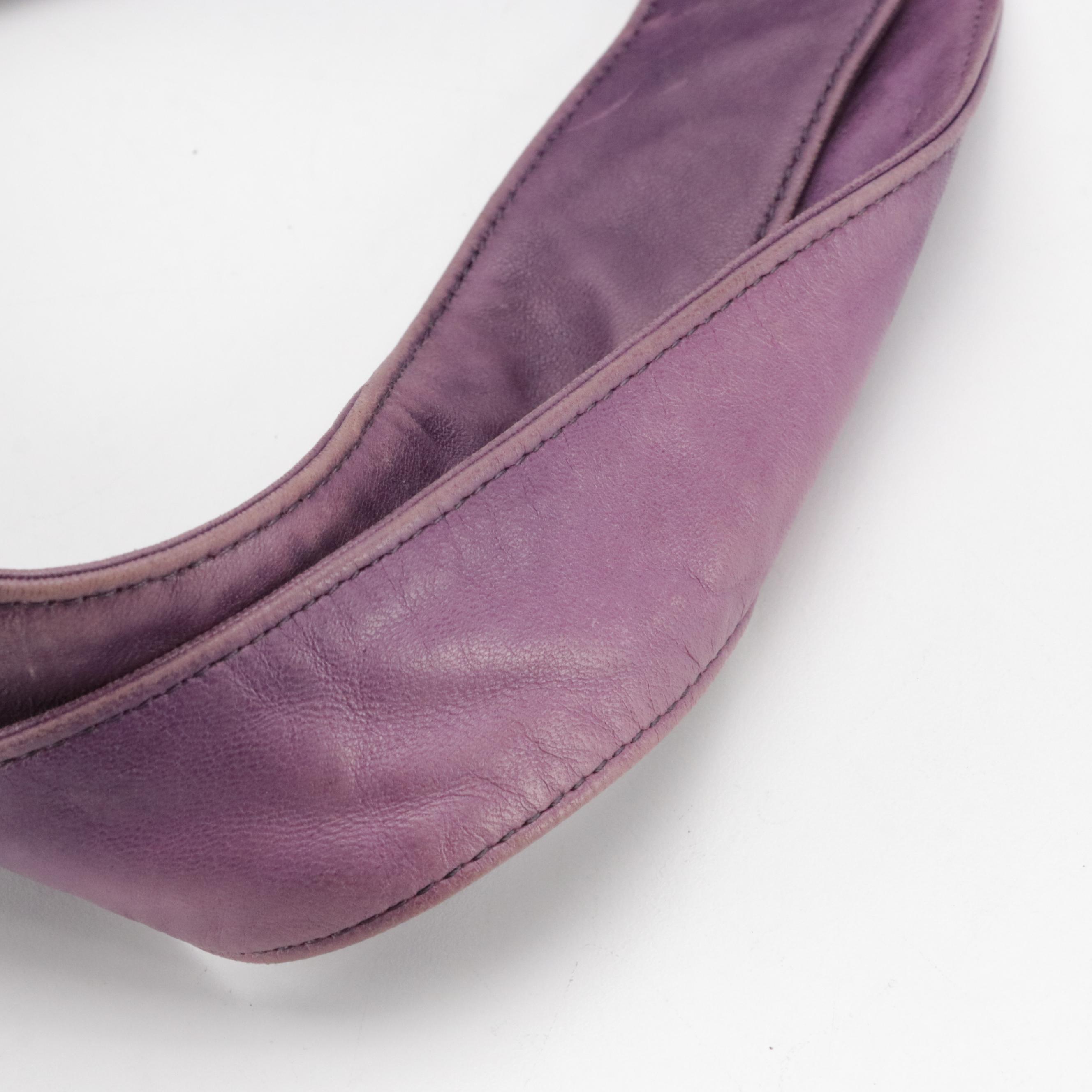 Kooba Violet Lambskin Leather Satchel Bag and Coach Signature Canvas Belt Bag