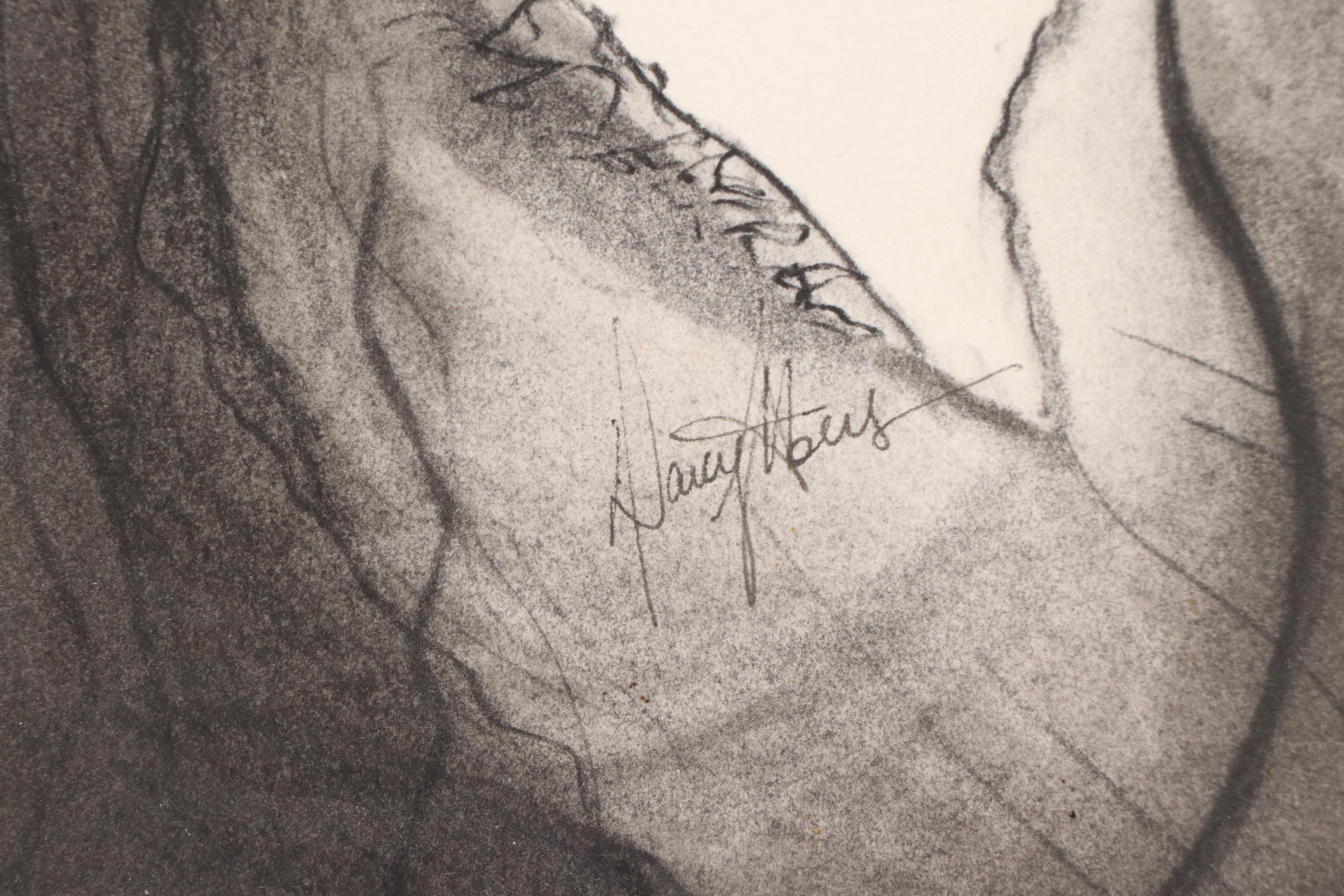 Floral Charcoal Drawings, Late 20th or 21st Century