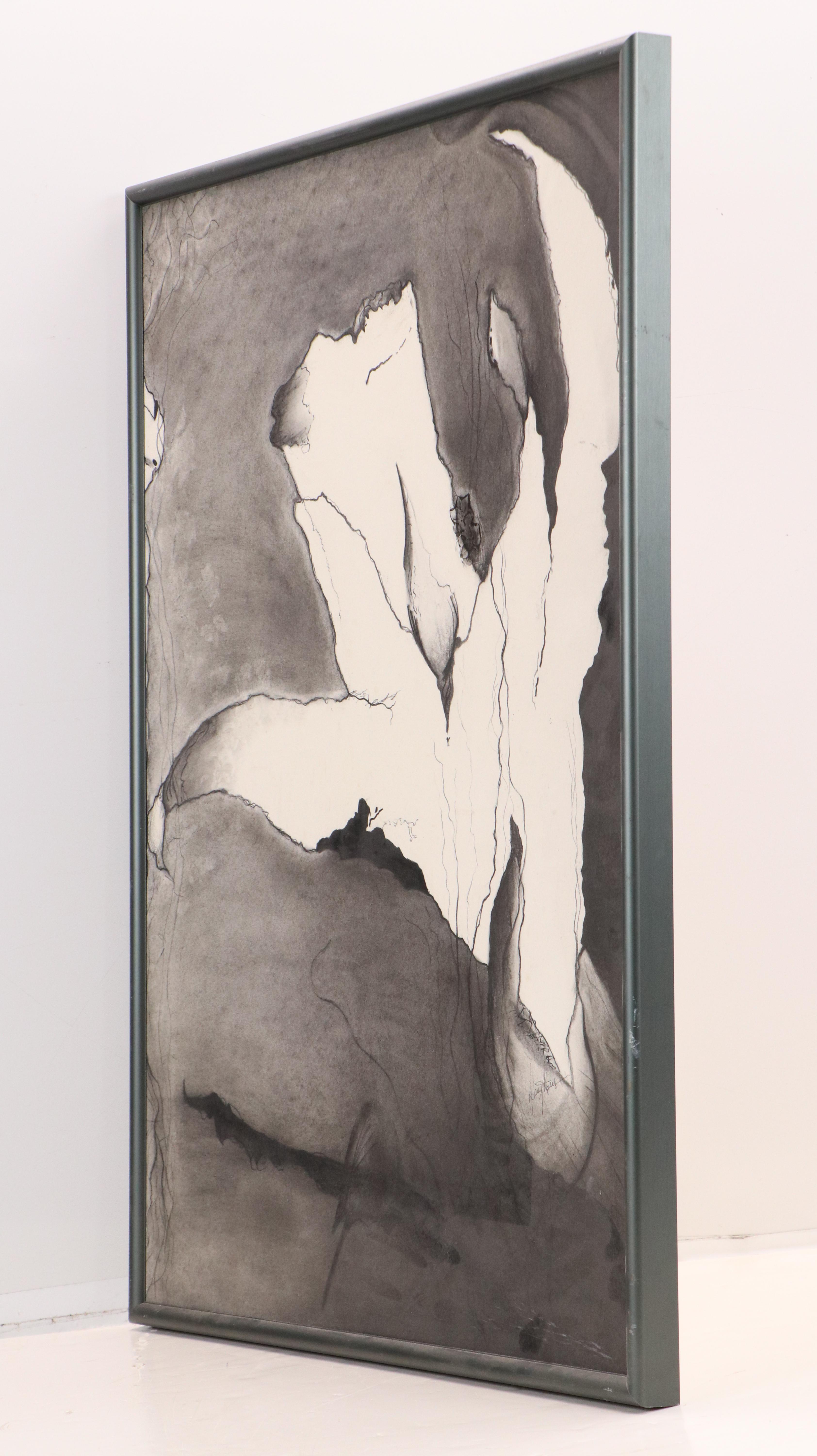 Floral Charcoal Drawings, Late 20th or 21st Century