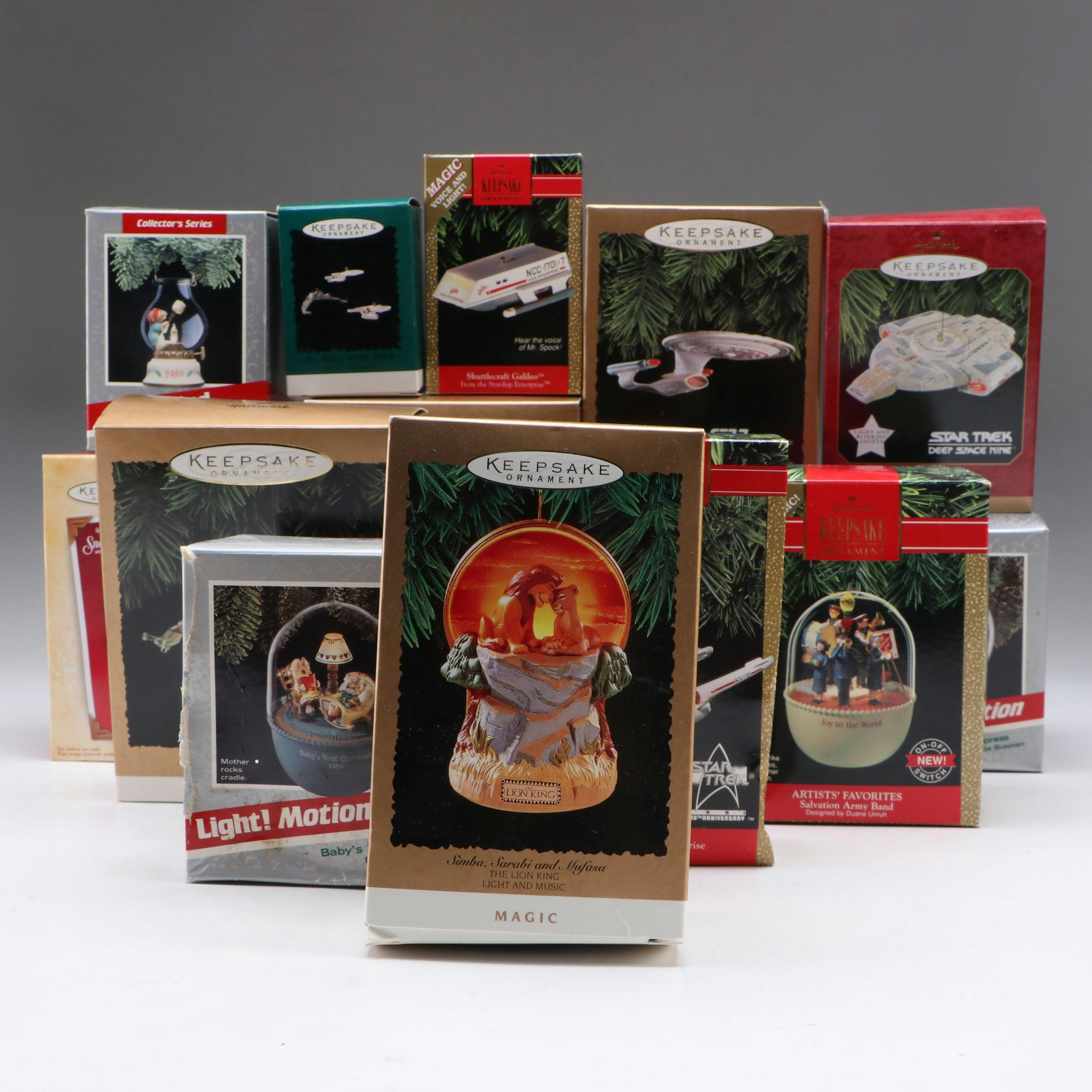 Hallmark Keepsake Magic Ornaments Including Star Trek and Walt Disney