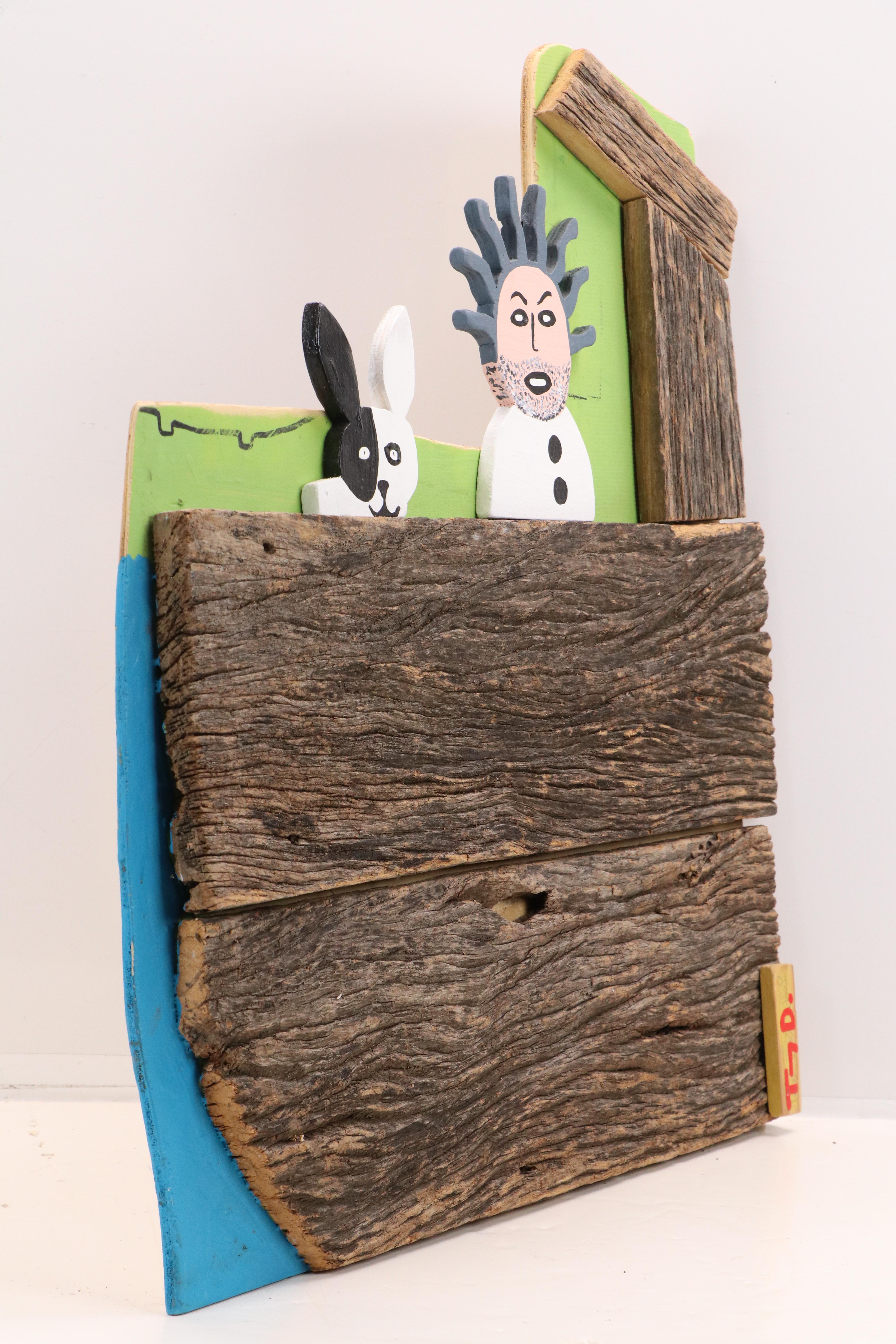 Tony Dotson Folk Art Sculpture "Took Moses' Boat Out for a Lap," 2019