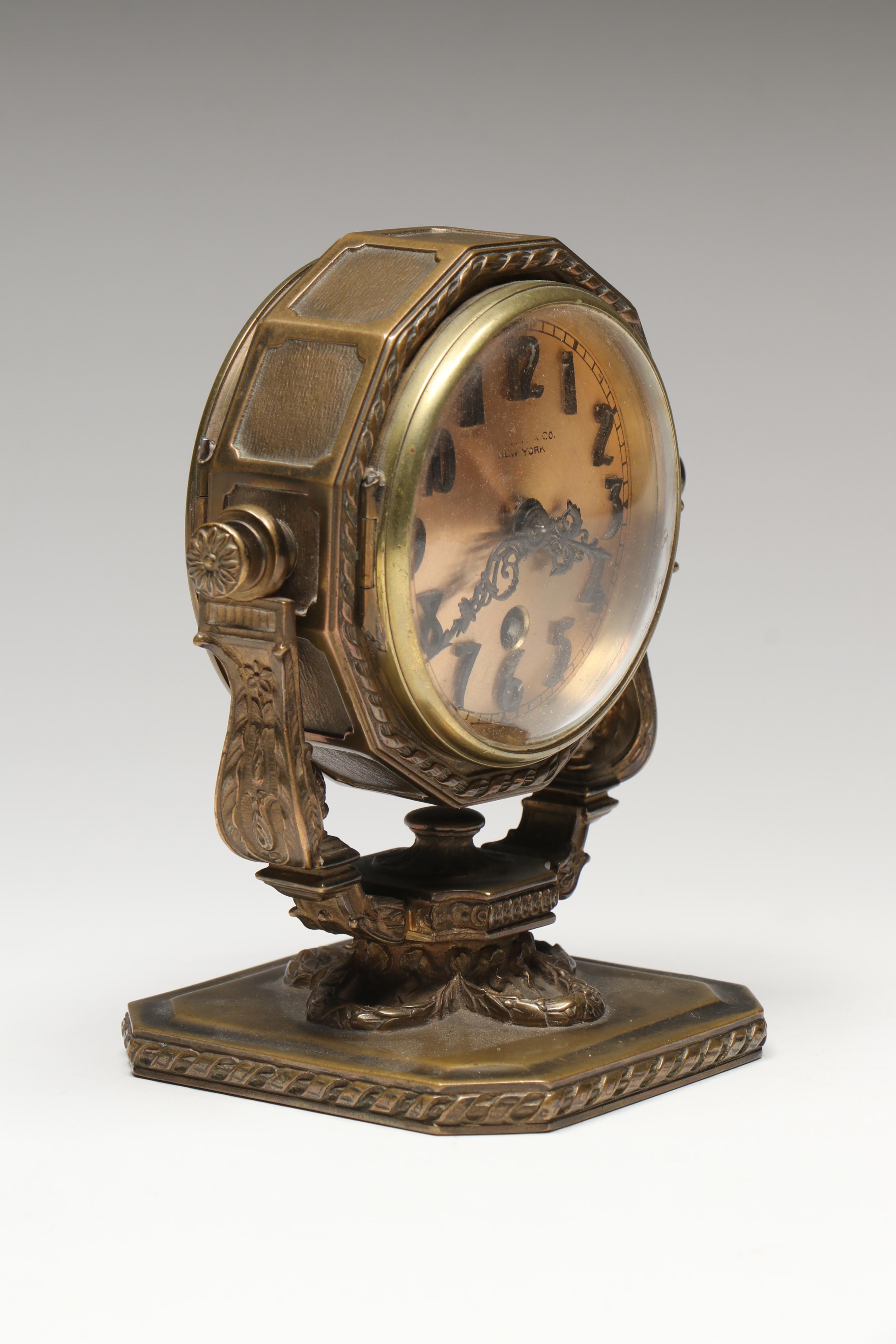 Tiffany & Co. Brass and Stainless Steel Clocks with Other Metal Décor