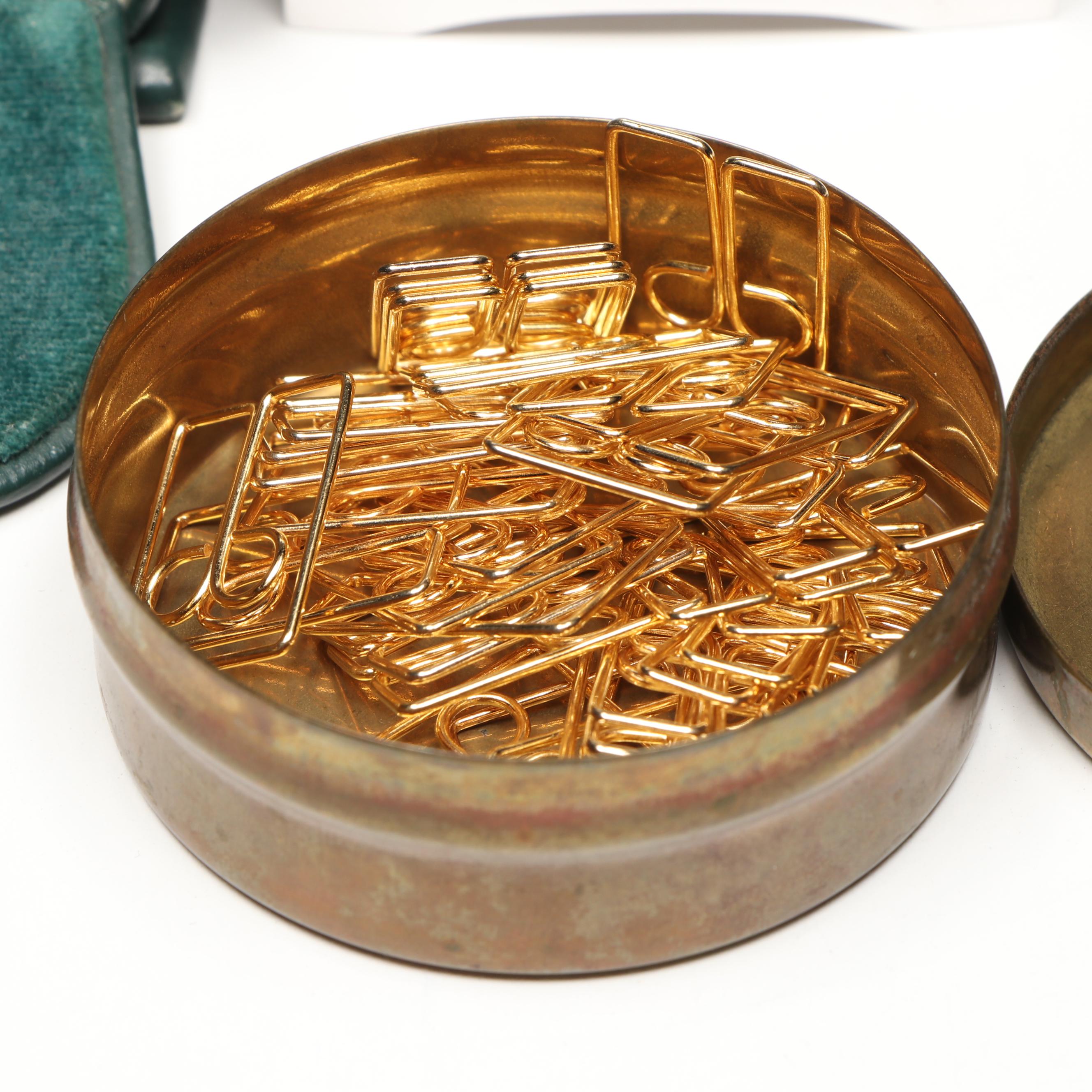 Tiffany & Co. Brass and Stainless Steel Clocks with Other Metal Décor