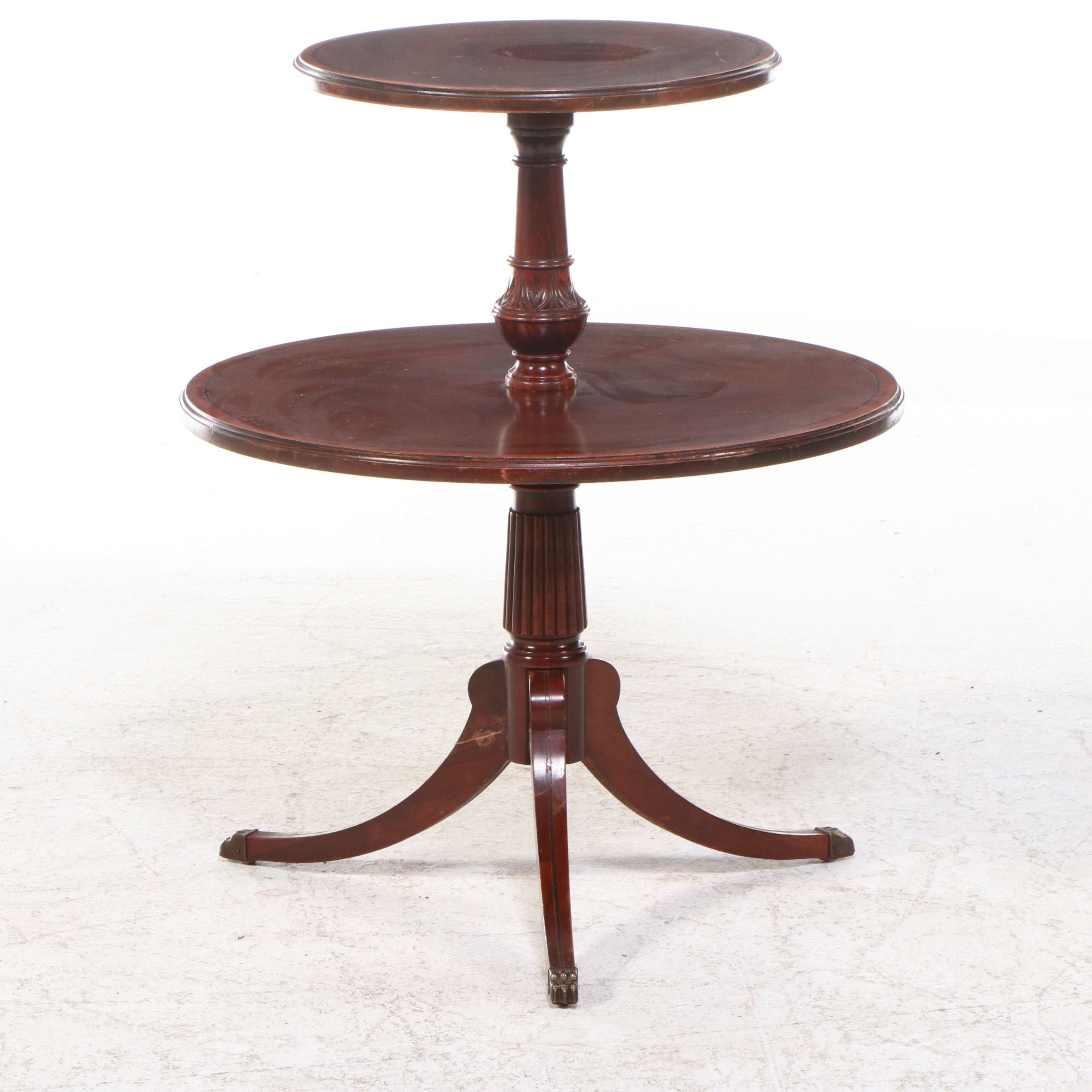 Federal Style Two-Tier Mahogany Dumbwaiter, 20th Century