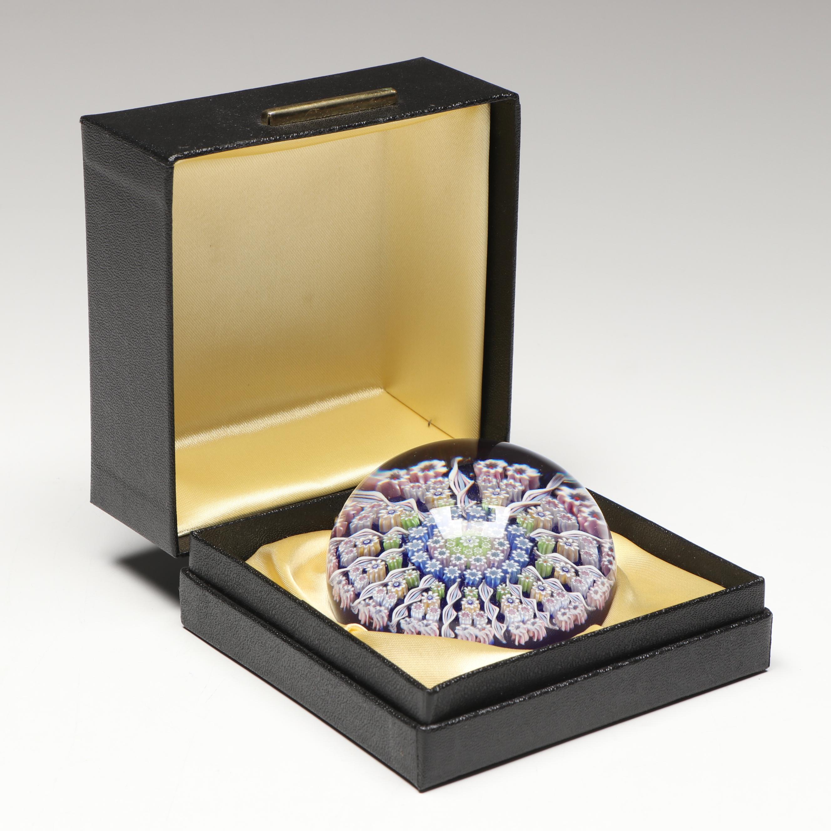Perthshire Millefiori and 13 Radial Spokes Glass Paperweight, Late 20th Century
