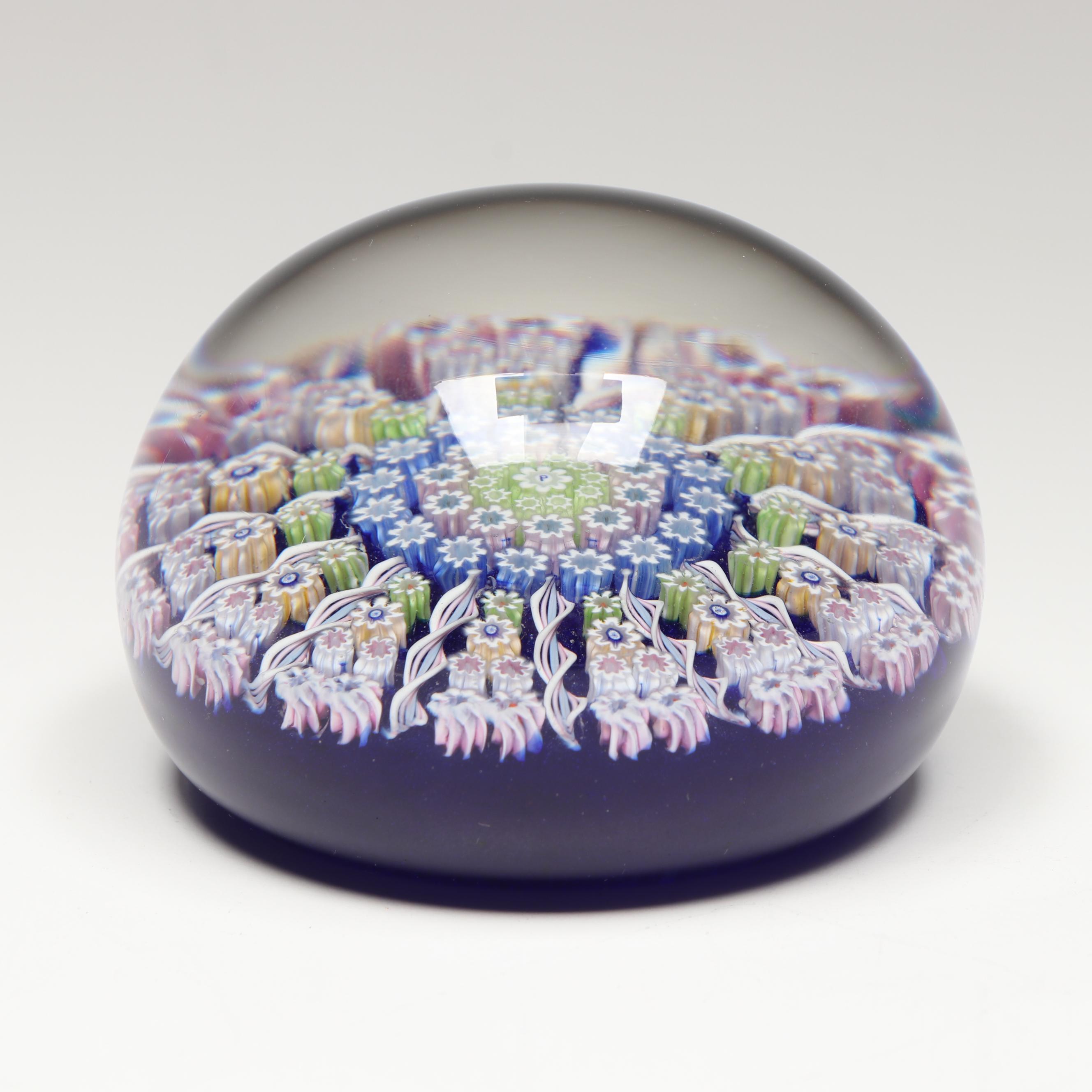 Perthshire Millefiori and 13 Radial Spokes Glass Paperweight, Late 20th Century
