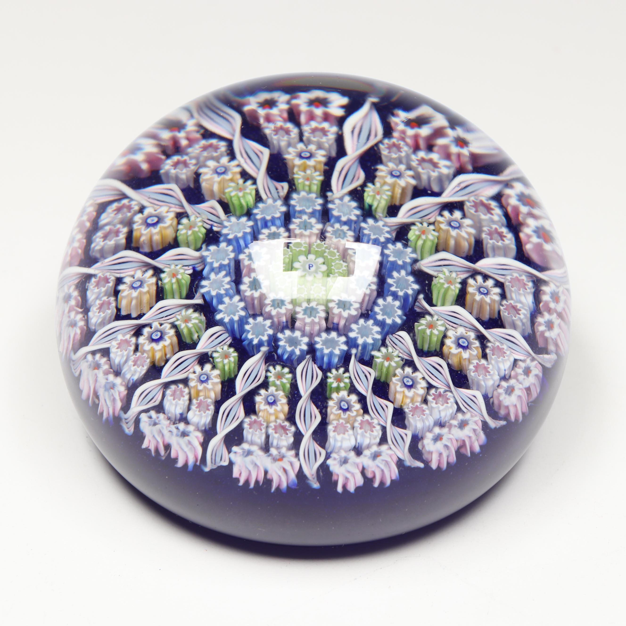 Perthshire Millefiori and 13 Radial Spokes Glass Paperweight, Late 20th Century