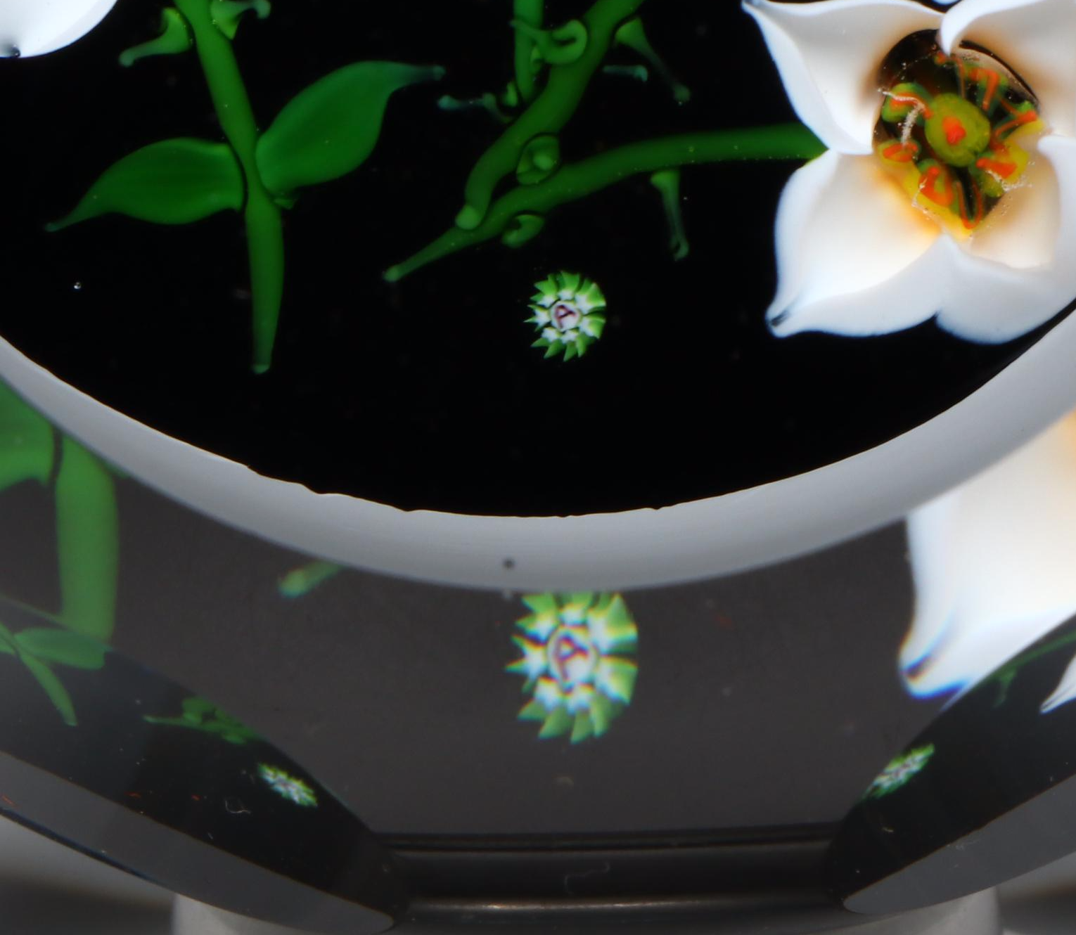 John Deacons Spring Flowers Glass Paperweight, 1980