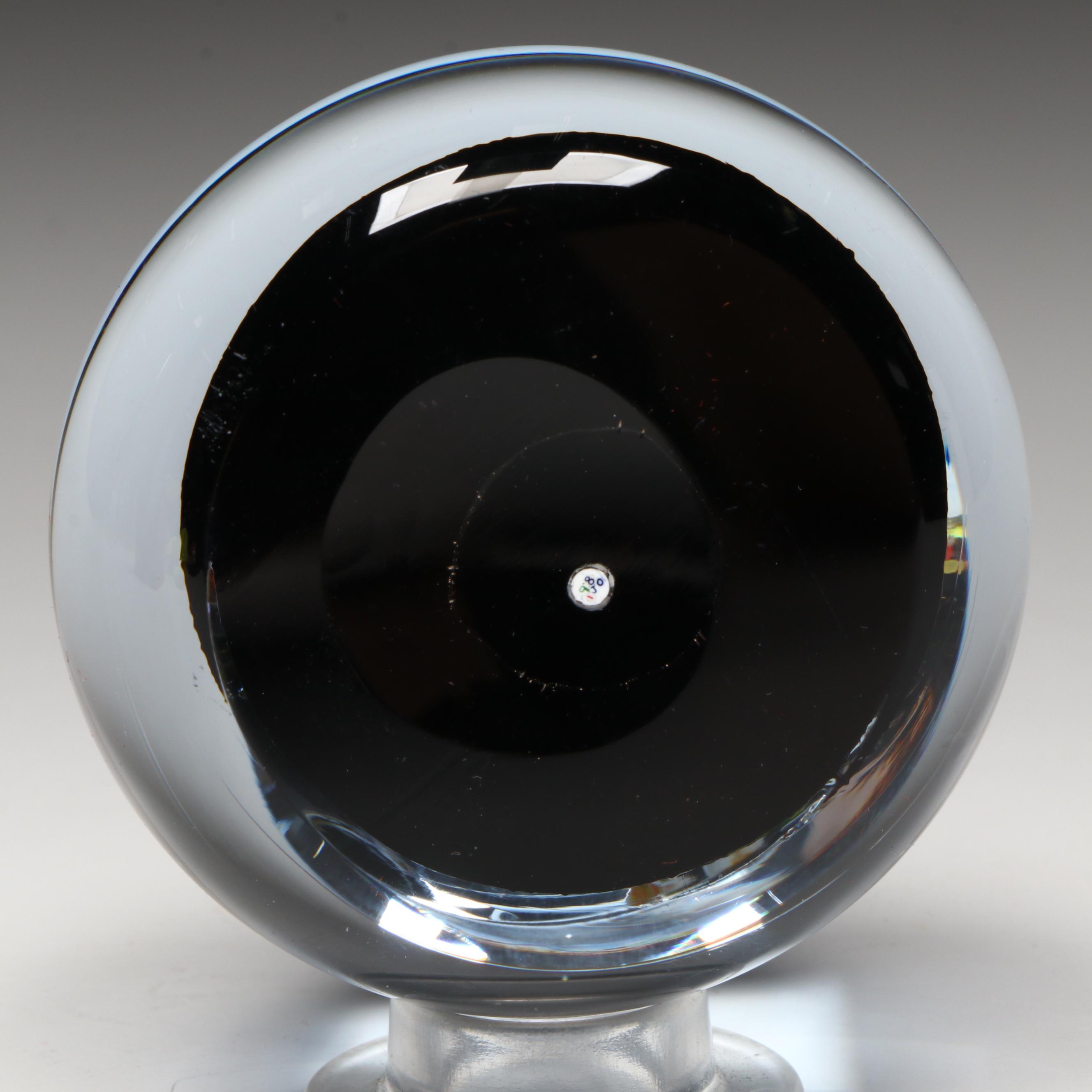 John Deacons Spring Flowers Glass Paperweight, 1980