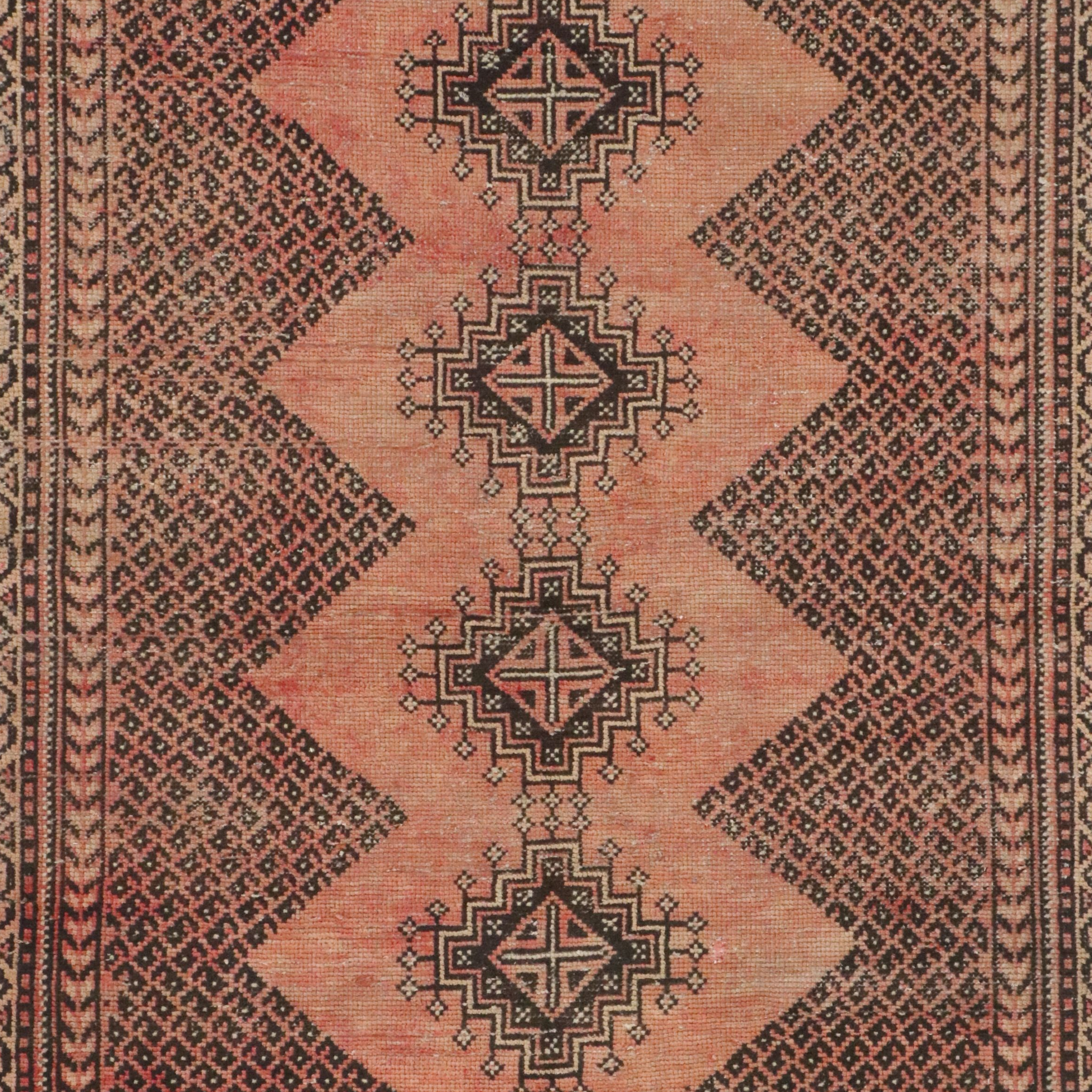 3'9 x 6'1 Hand-Knotted Pakistani Bokhara Area Rug