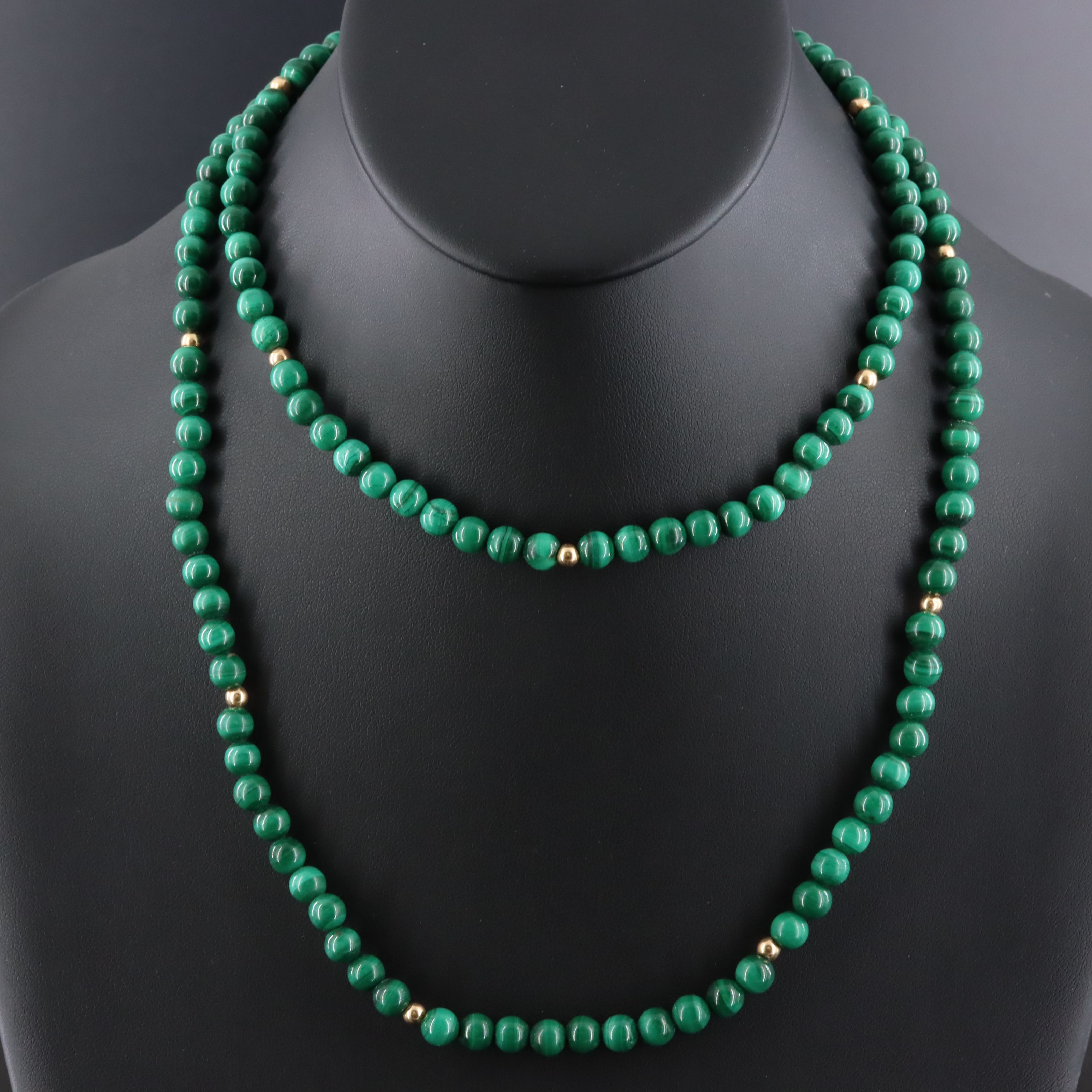 Endless Malachite Bead Necklace