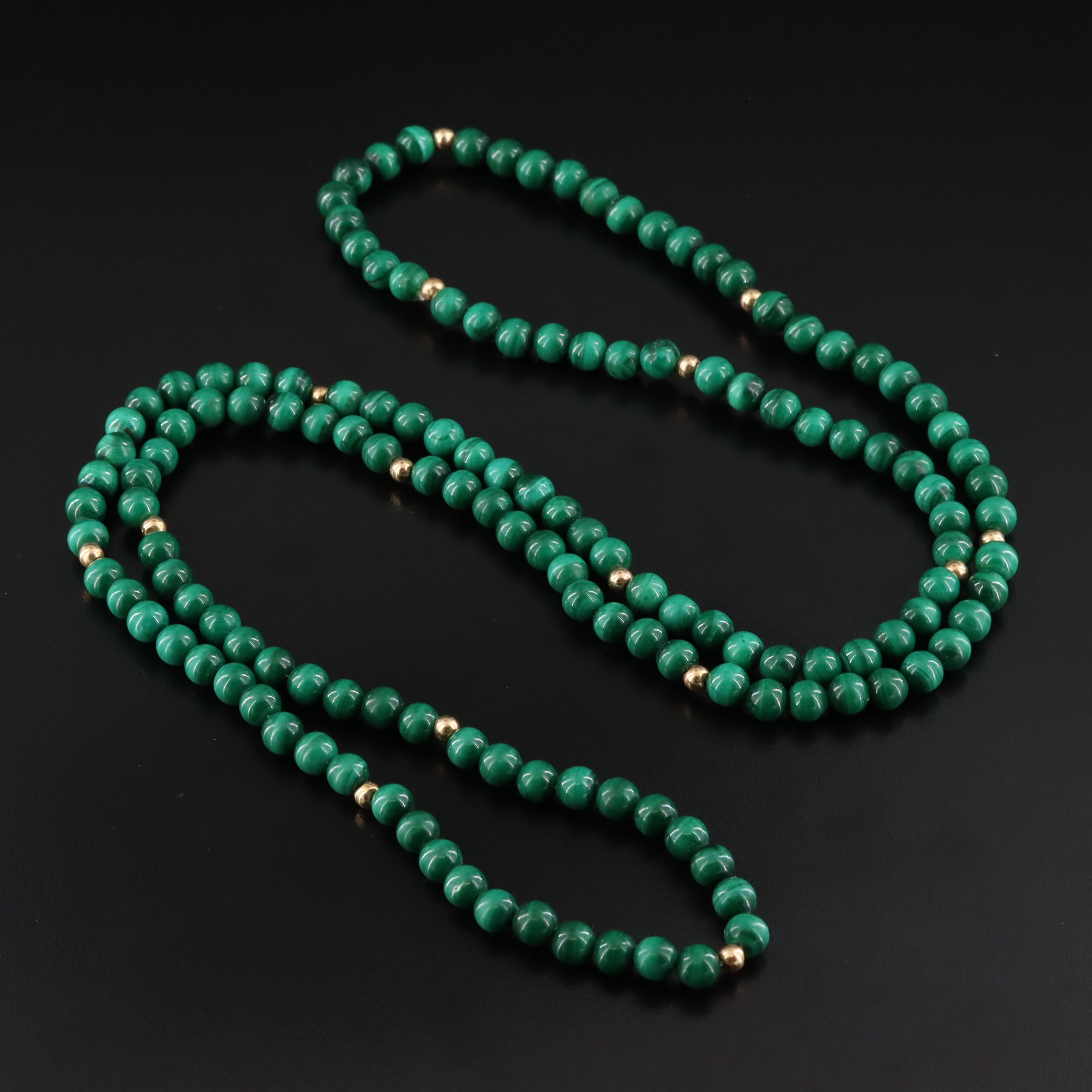 Endless Malachite Bead Necklace