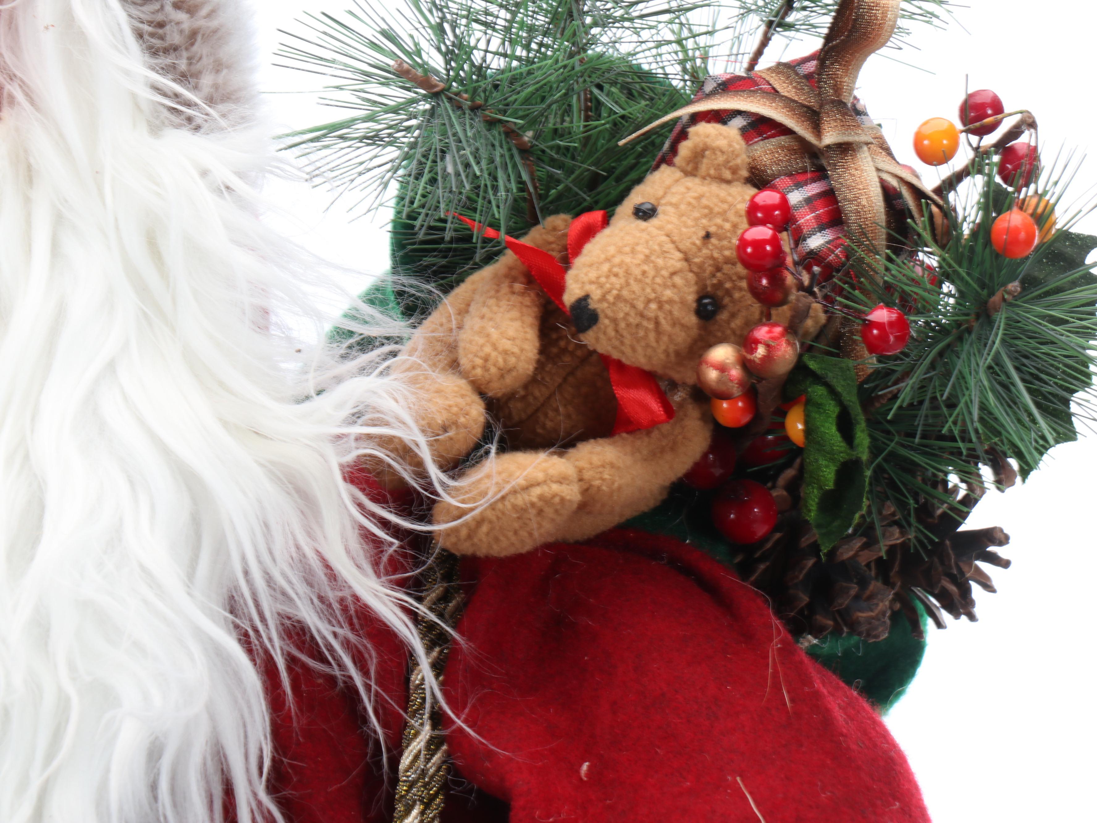 Rustic Santa Figure and Garland