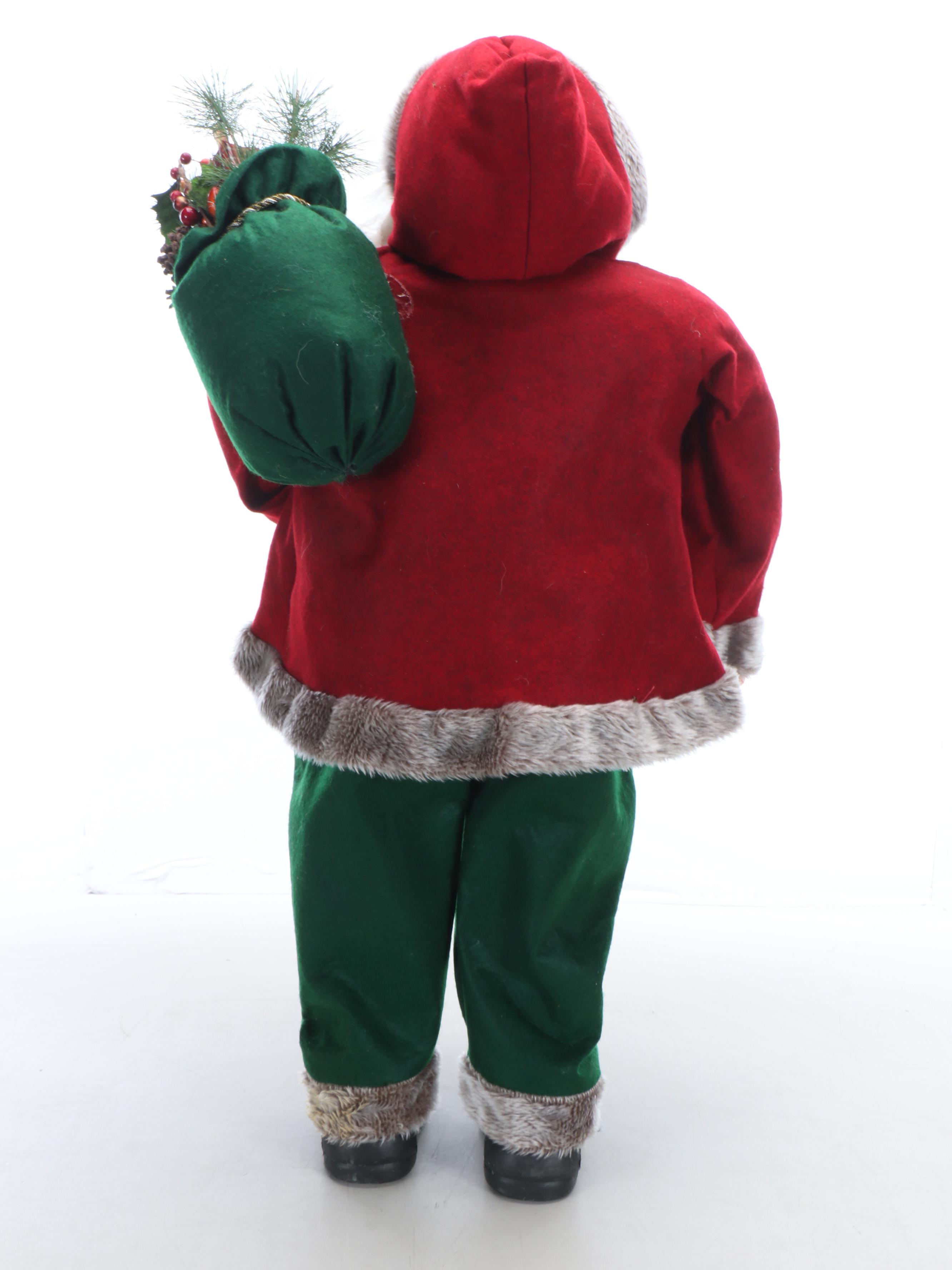 Rustic Santa Figure and Garland