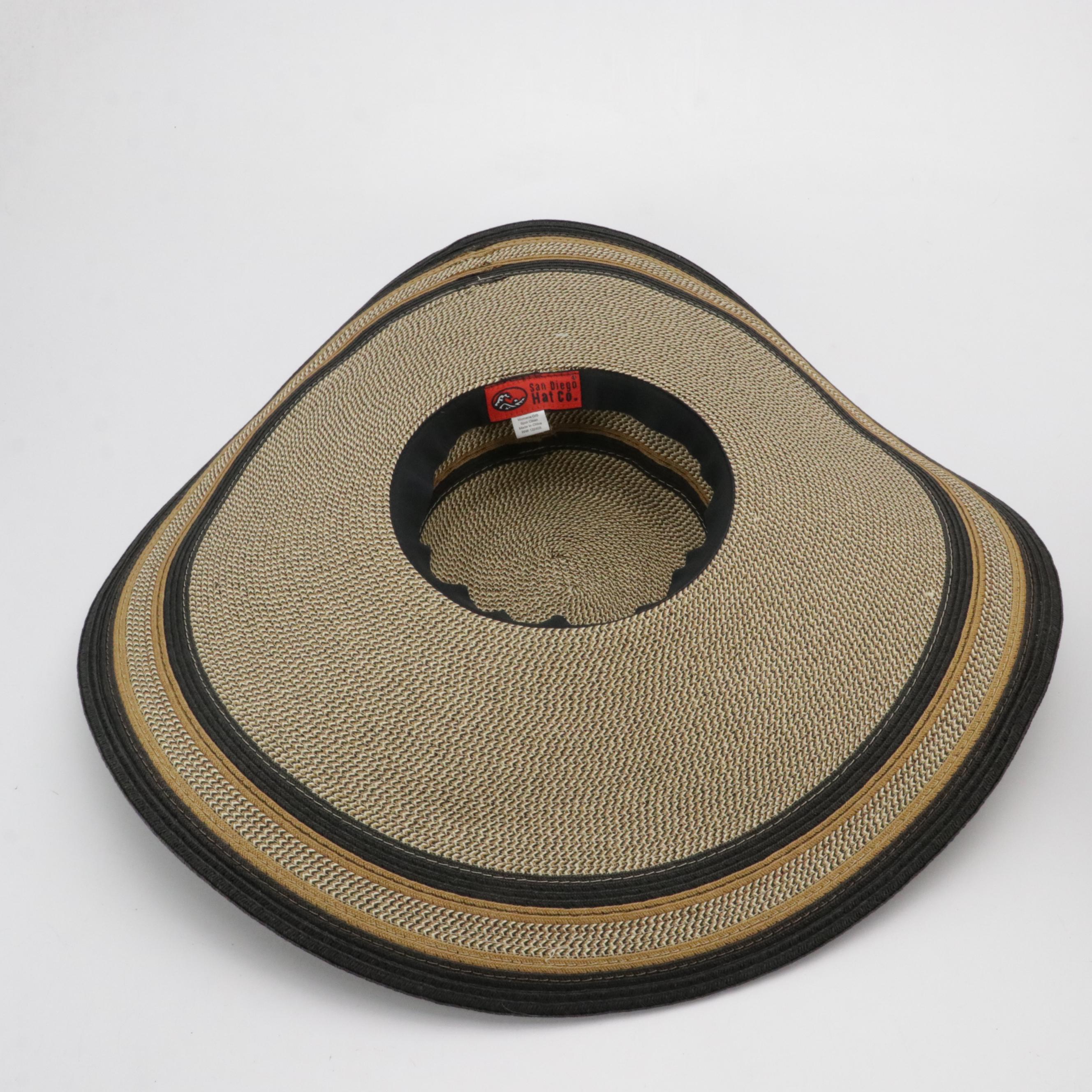 Floppy Sun Hat, Woven Fiber Hats, and Quilted Velveteen Wide-Brim Hat