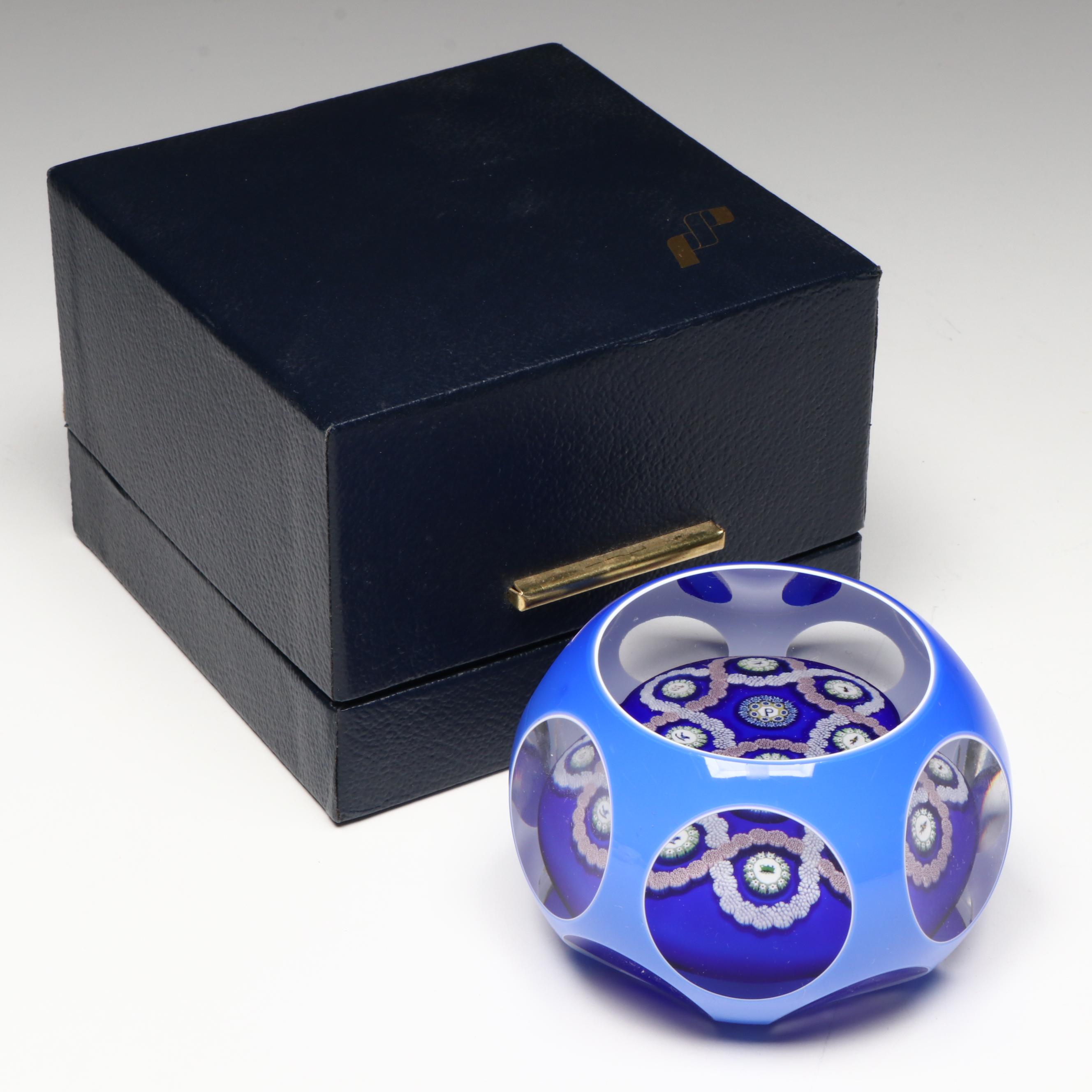 John Deacons for Perthshire Animals and Millefiori Art Glass Paperweight