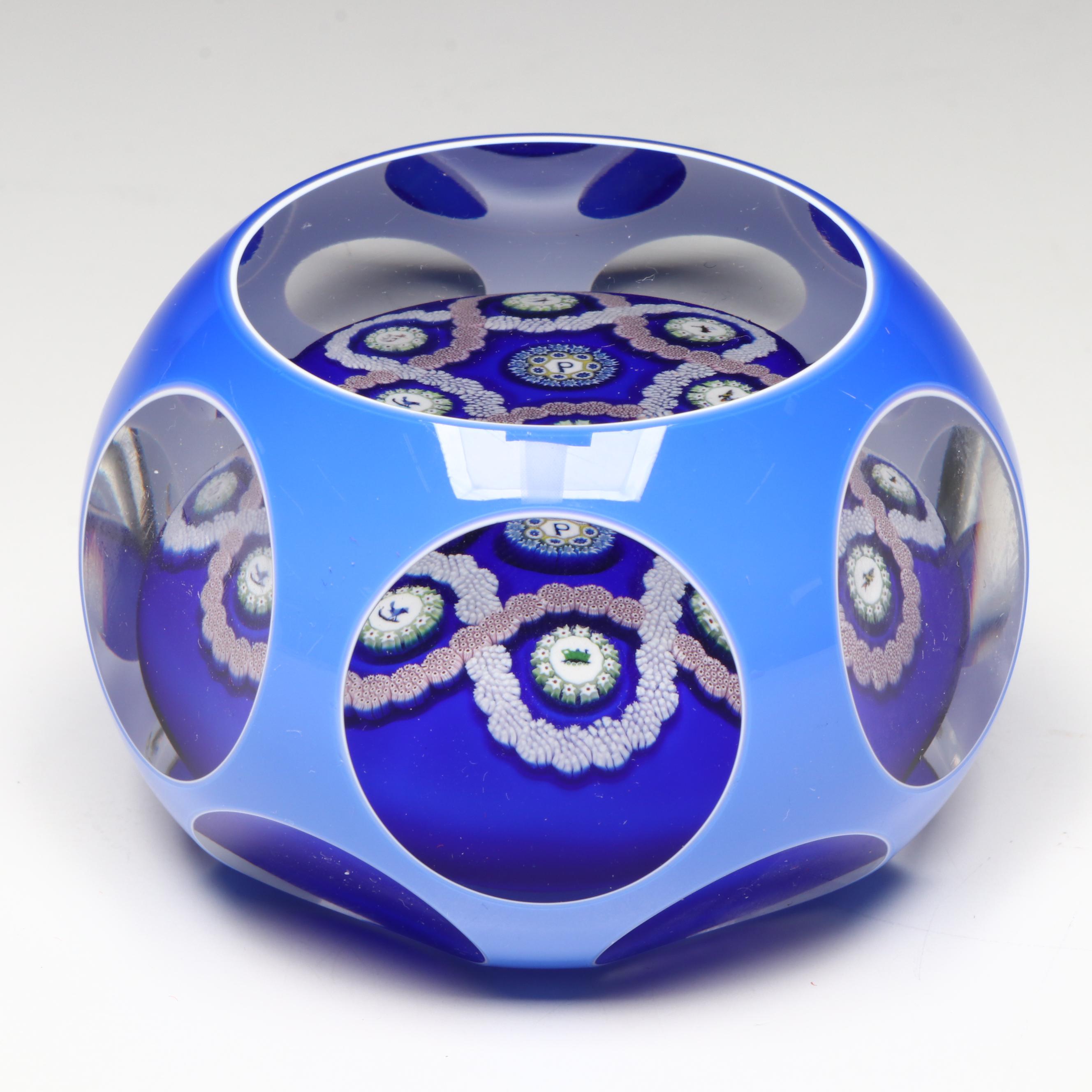 John Deacons for Perthshire Animals and Millefiori Art Glass Paperweight