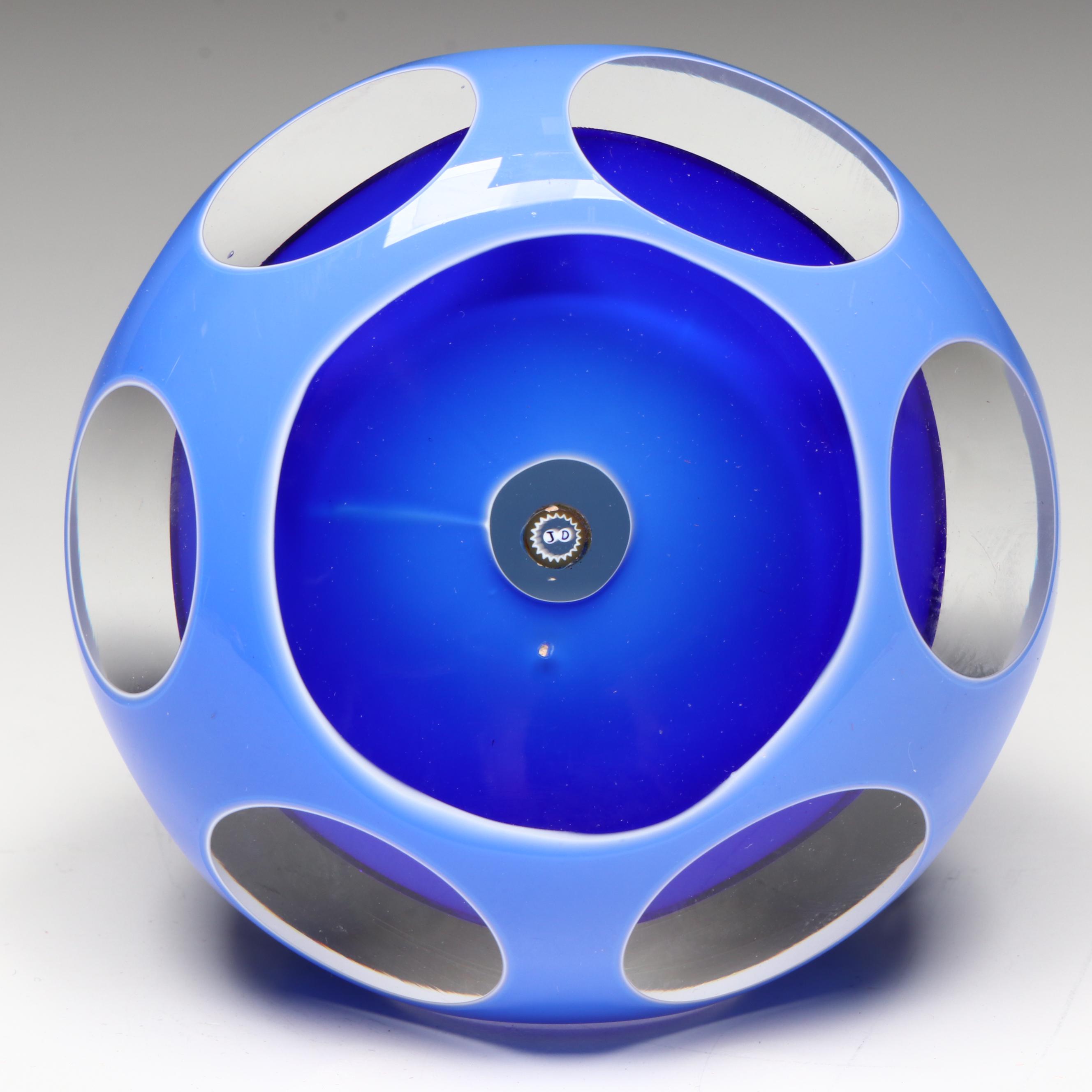 John Deacons for Perthshire Animals and Millefiori Art Glass Paperweight