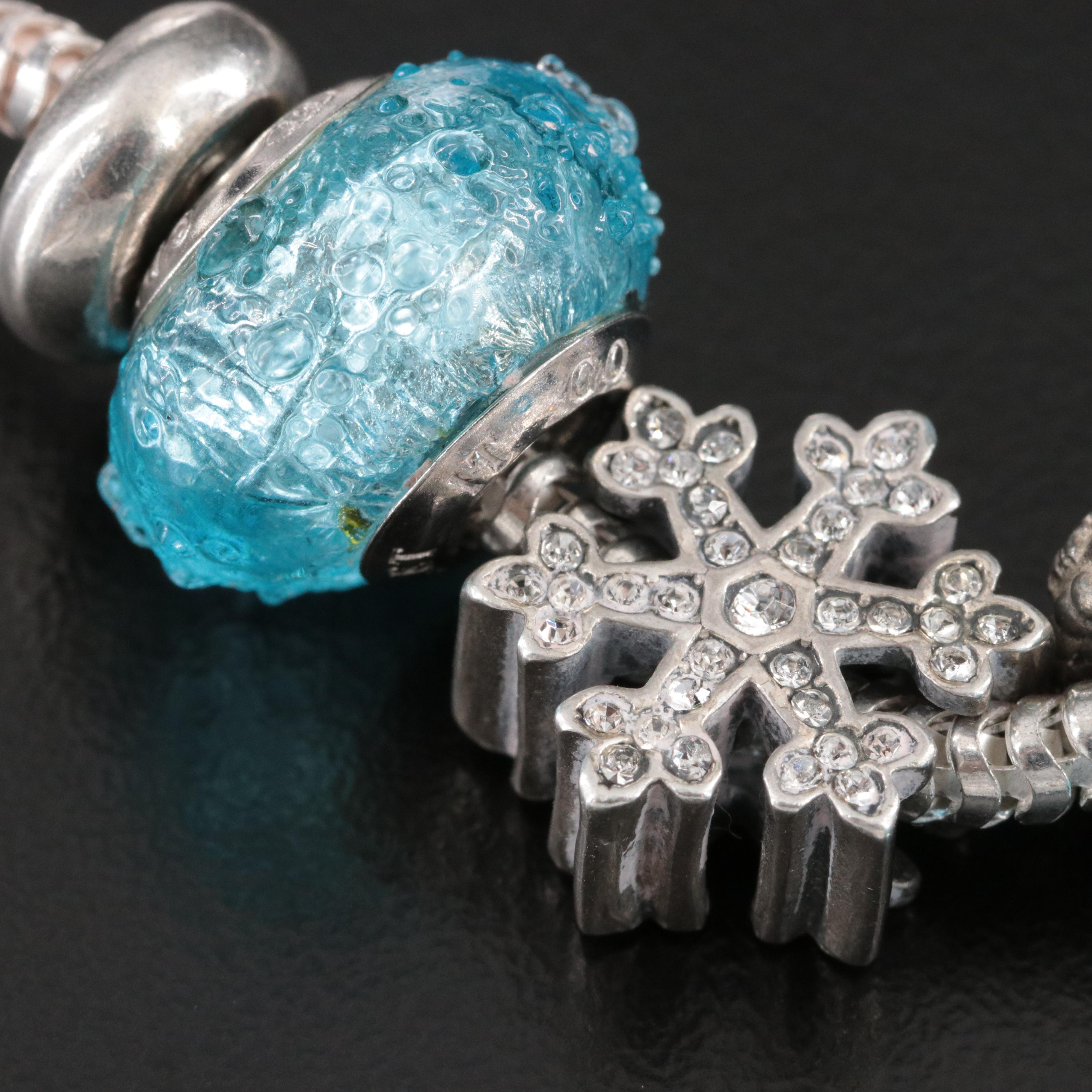 Disney and Charmed Memories Sterling Frozen Themed Charm Bracelet