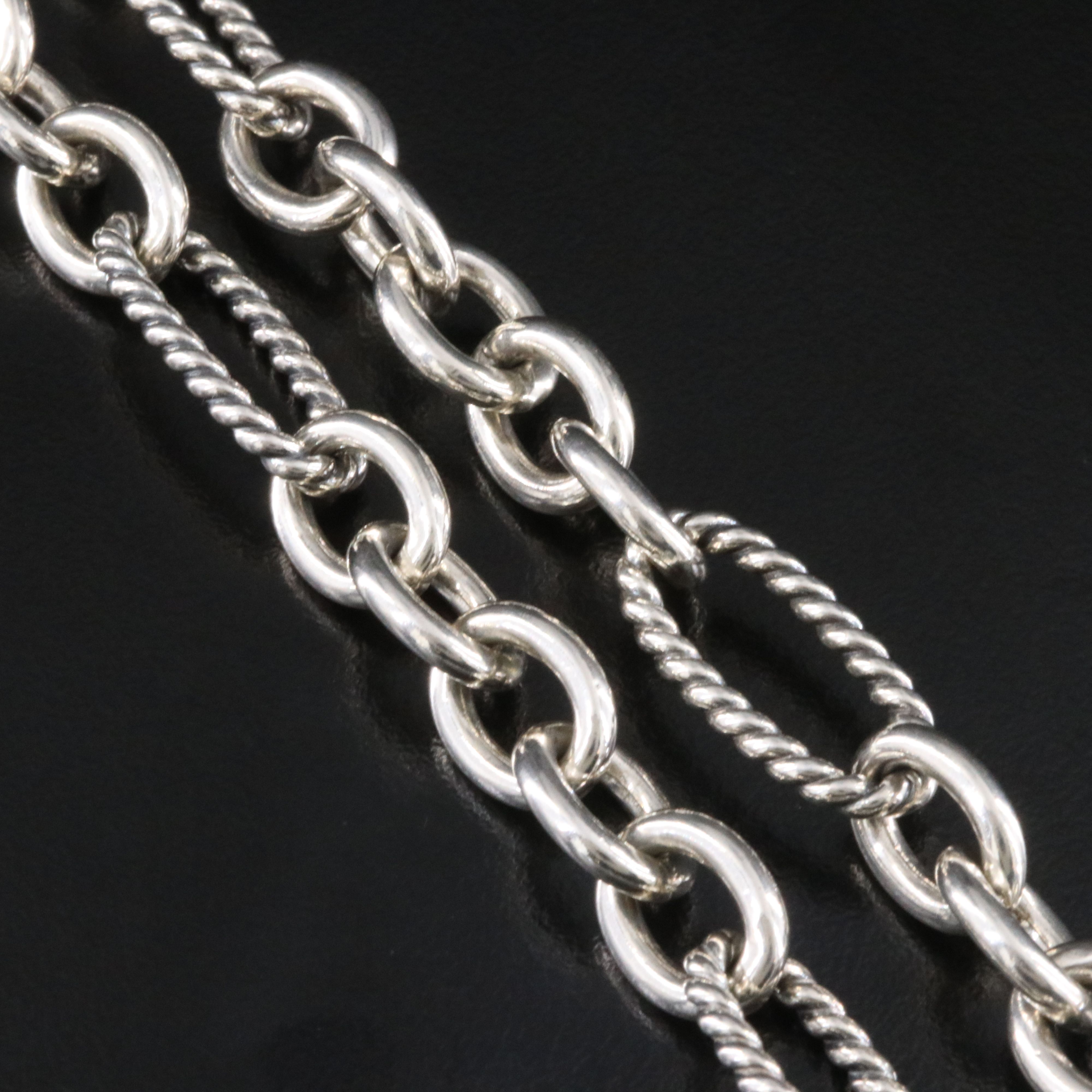 David Yurman Sterling Figaro Link Necklace with 18K Accent