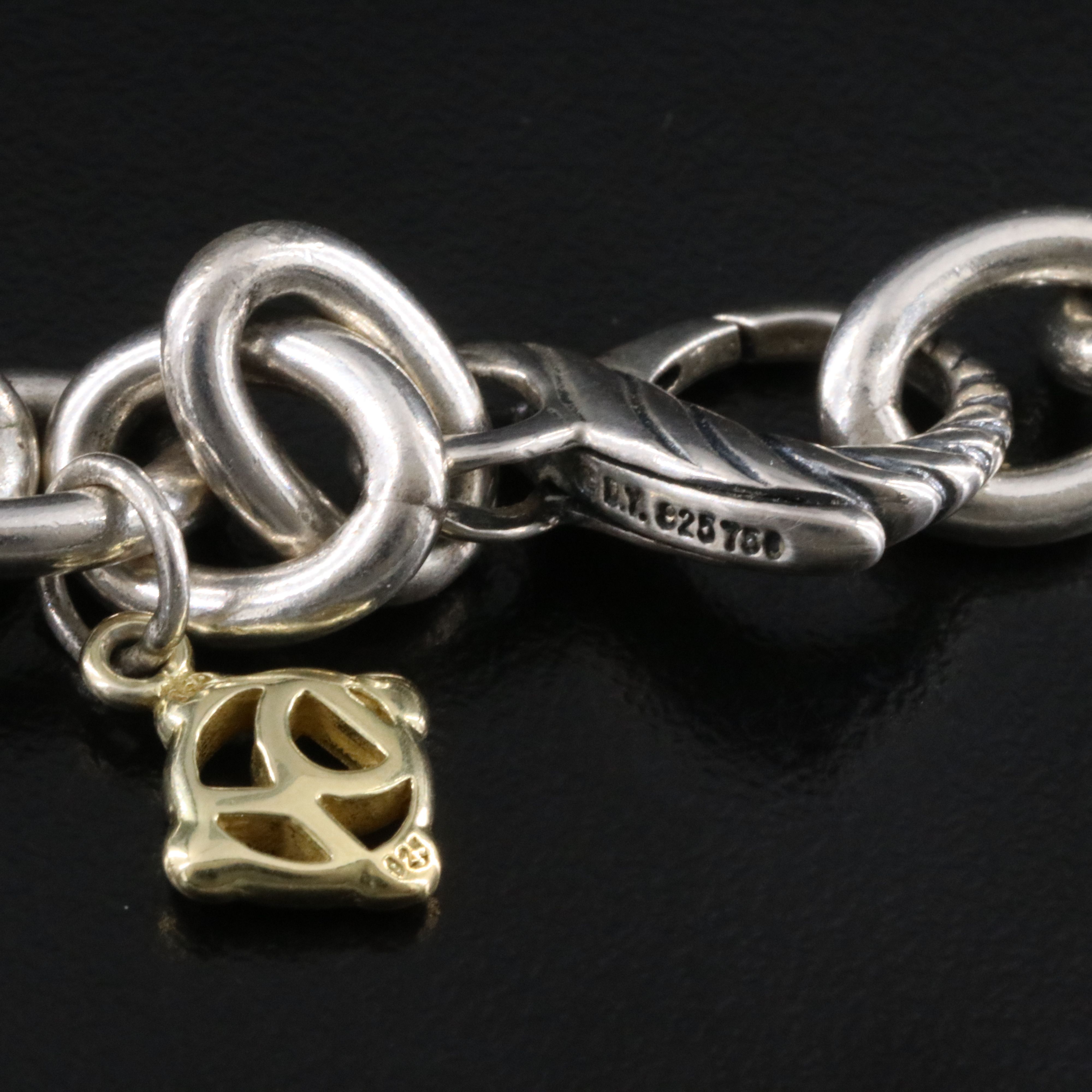 David Yurman Sterling Figaro Link Necklace with 18K Accent