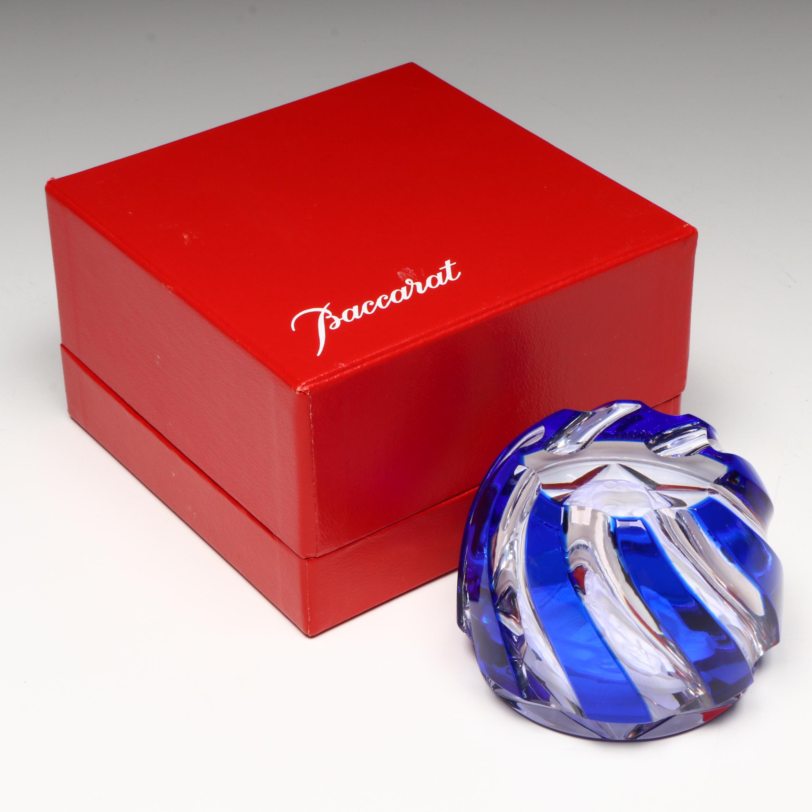 Baccarat Sulphide Patrick Henry Cameo Glass Paperweight, 1977