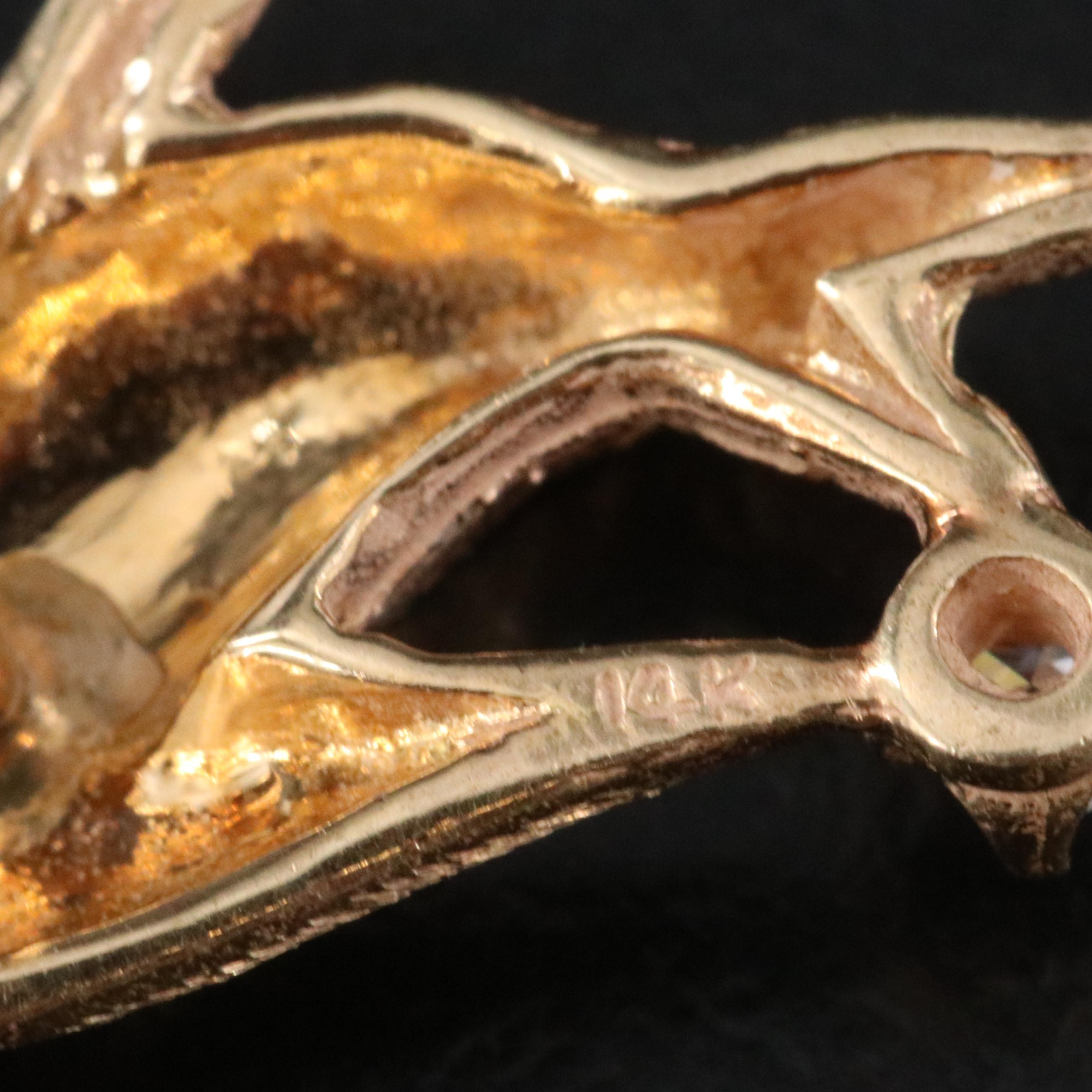 14K 0.08 CT Diamond Hand Pin