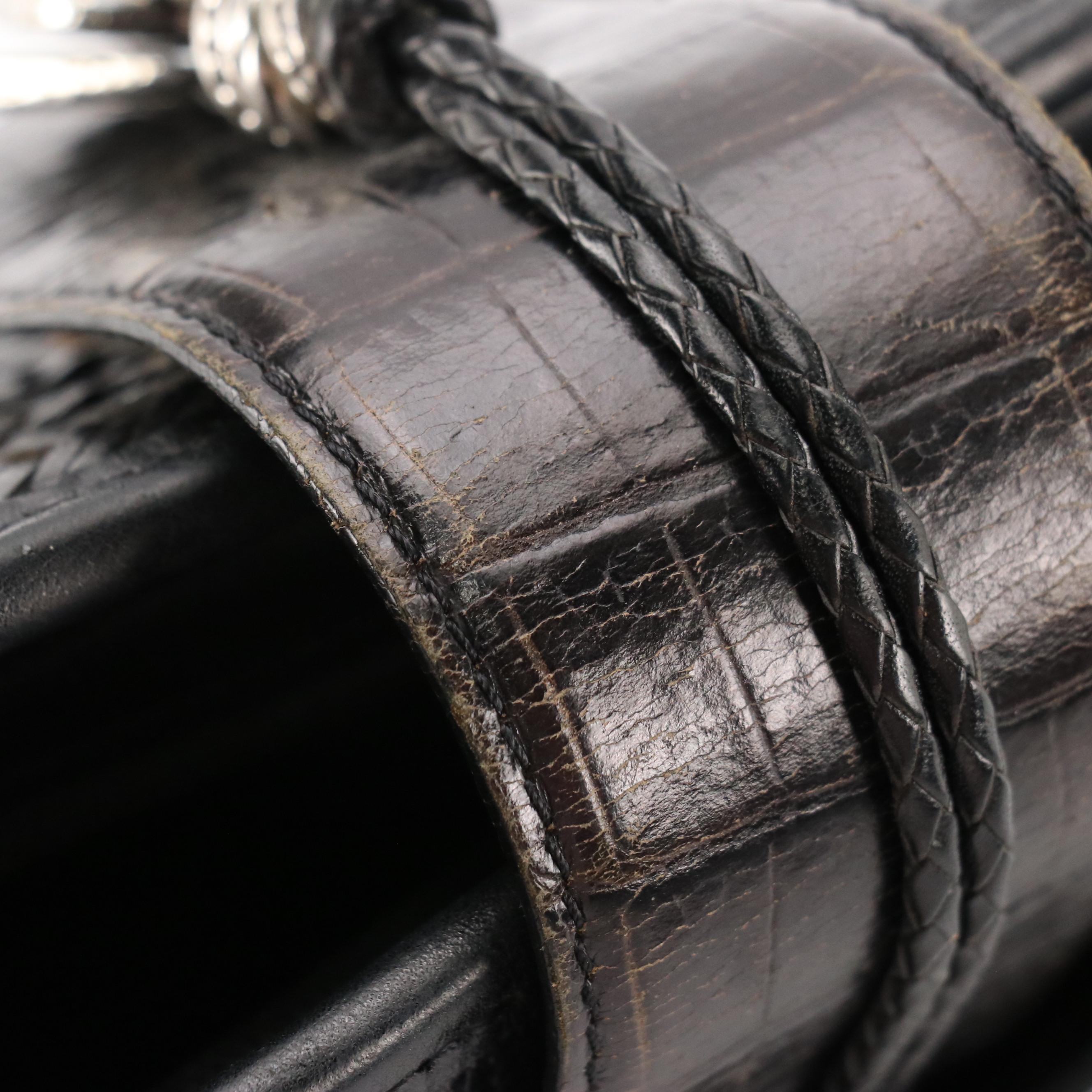 Brighton 'Jamie' Heart Canvas Satchel and 'Dolores' Woven Leather Bag in Boxes