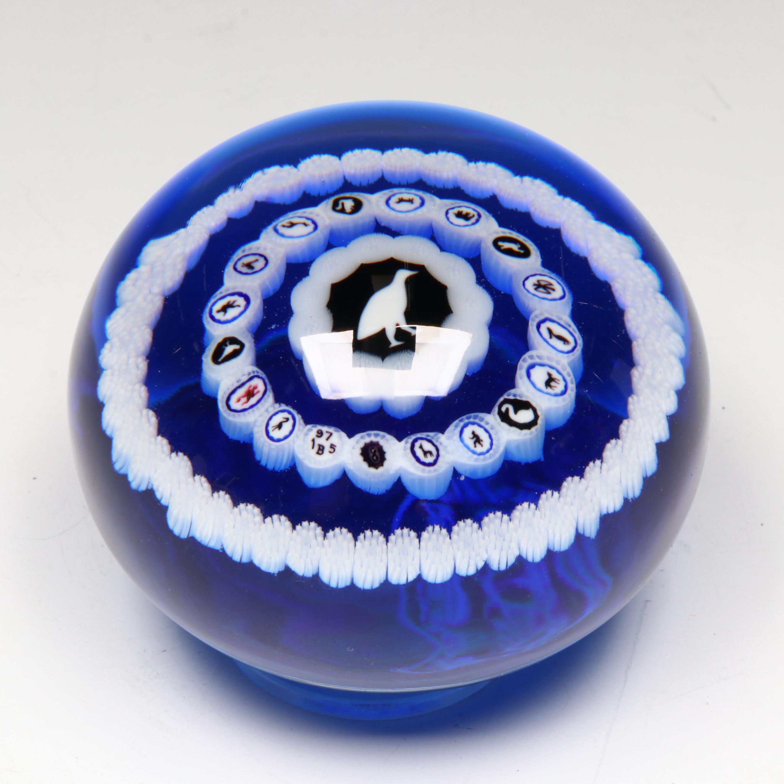 Baccarat Limited Edition Gridel Series Pheasant Glass Paperweight, 1975