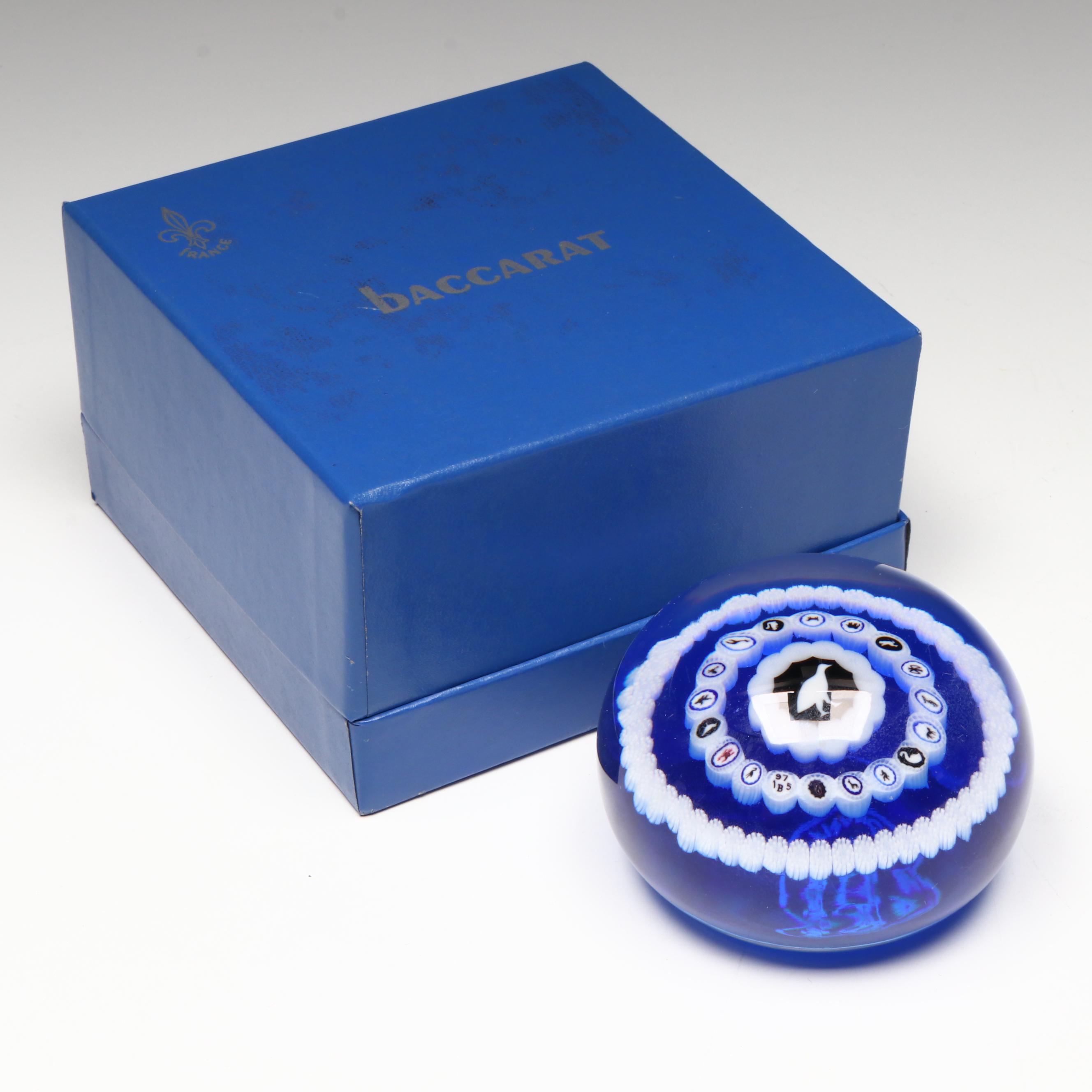 Baccarat Limited Edition Gridel Series Pheasant Glass Paperweight, 1975