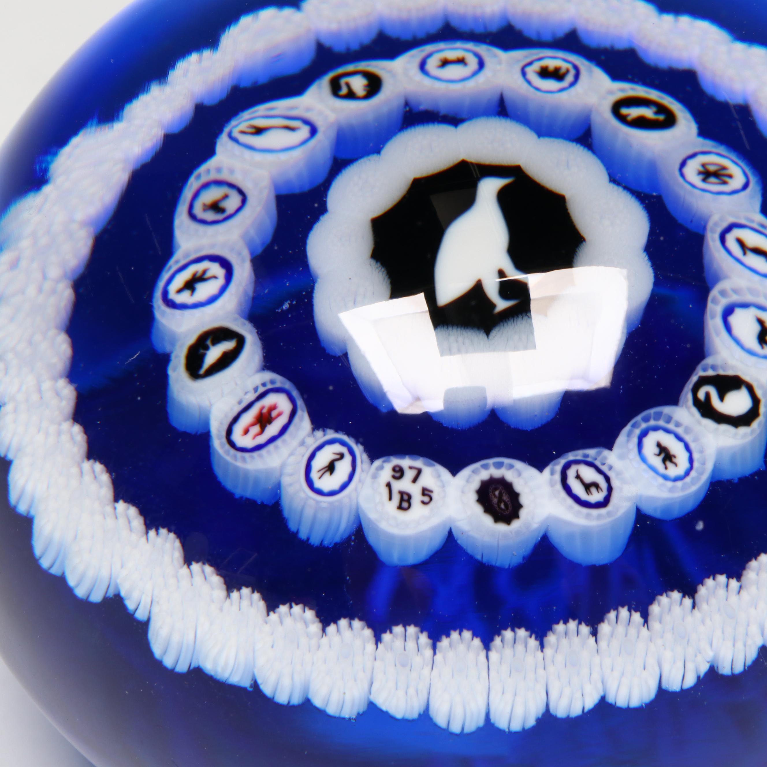 Baccarat Limited Edition Gridel Series Pheasant Glass Paperweight, 1975