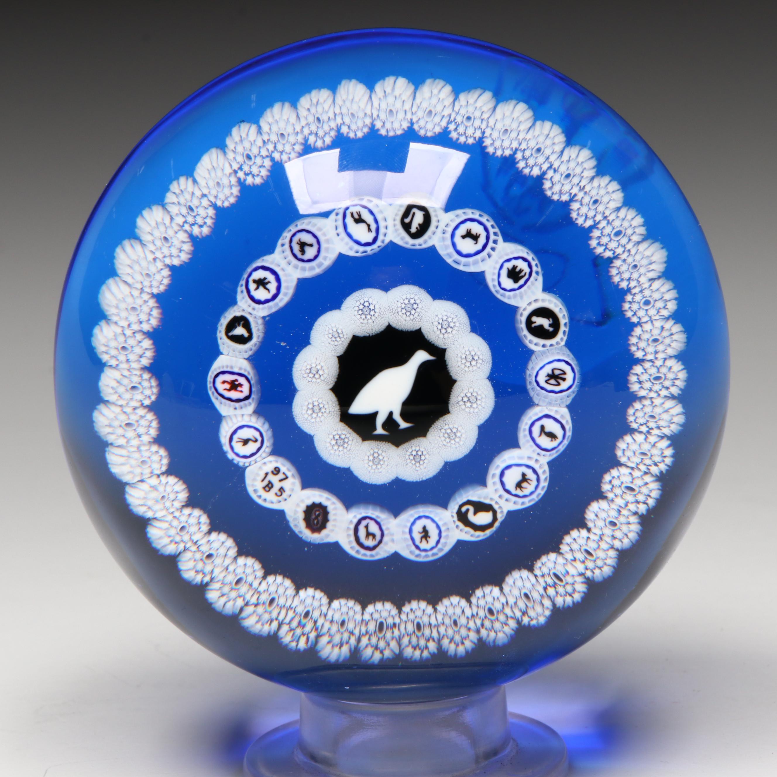 Baccarat Limited Edition Gridel Series Pheasant Glass Paperweight, 1975