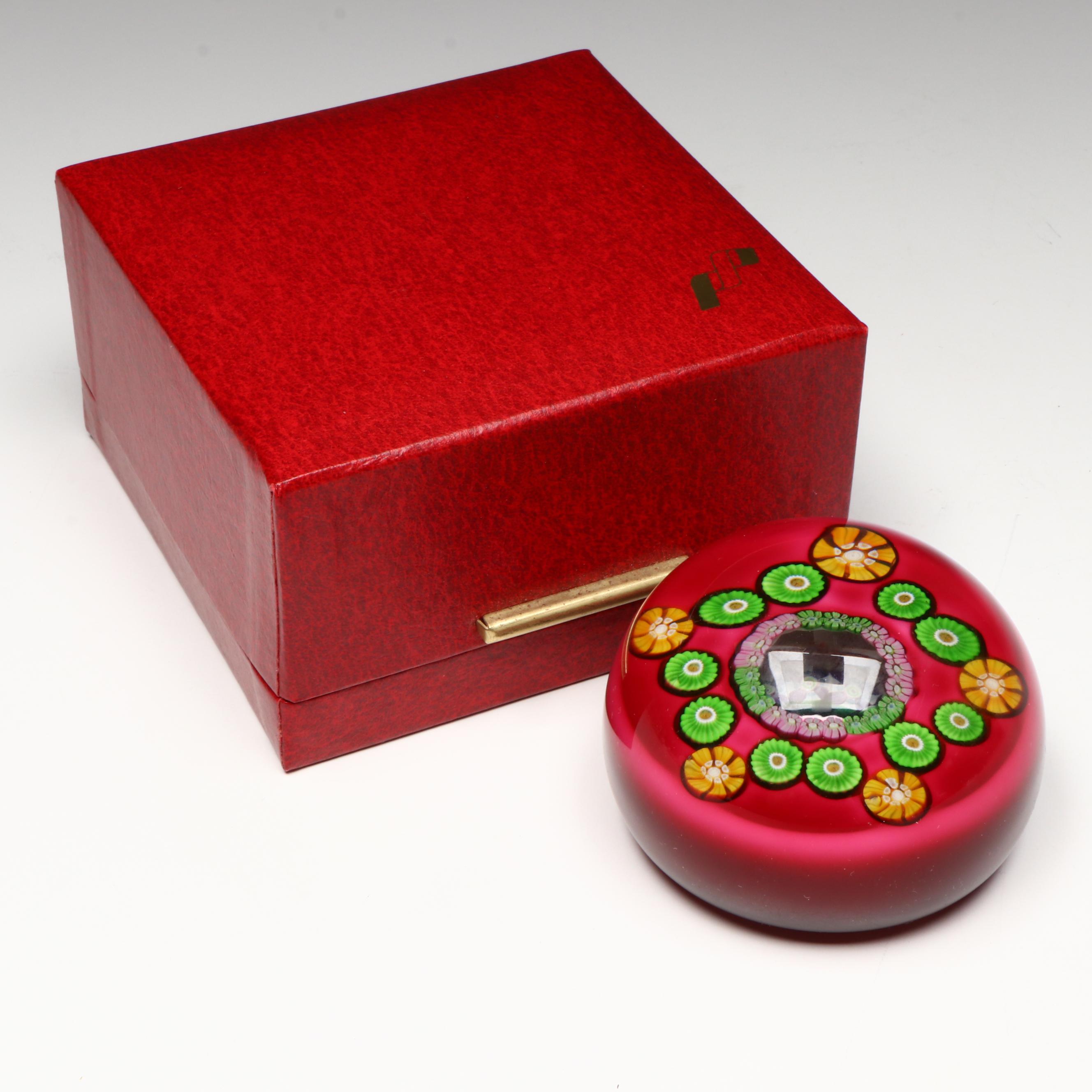 Perthshire Cockerel or Rooster Glass Paperweight, 1977