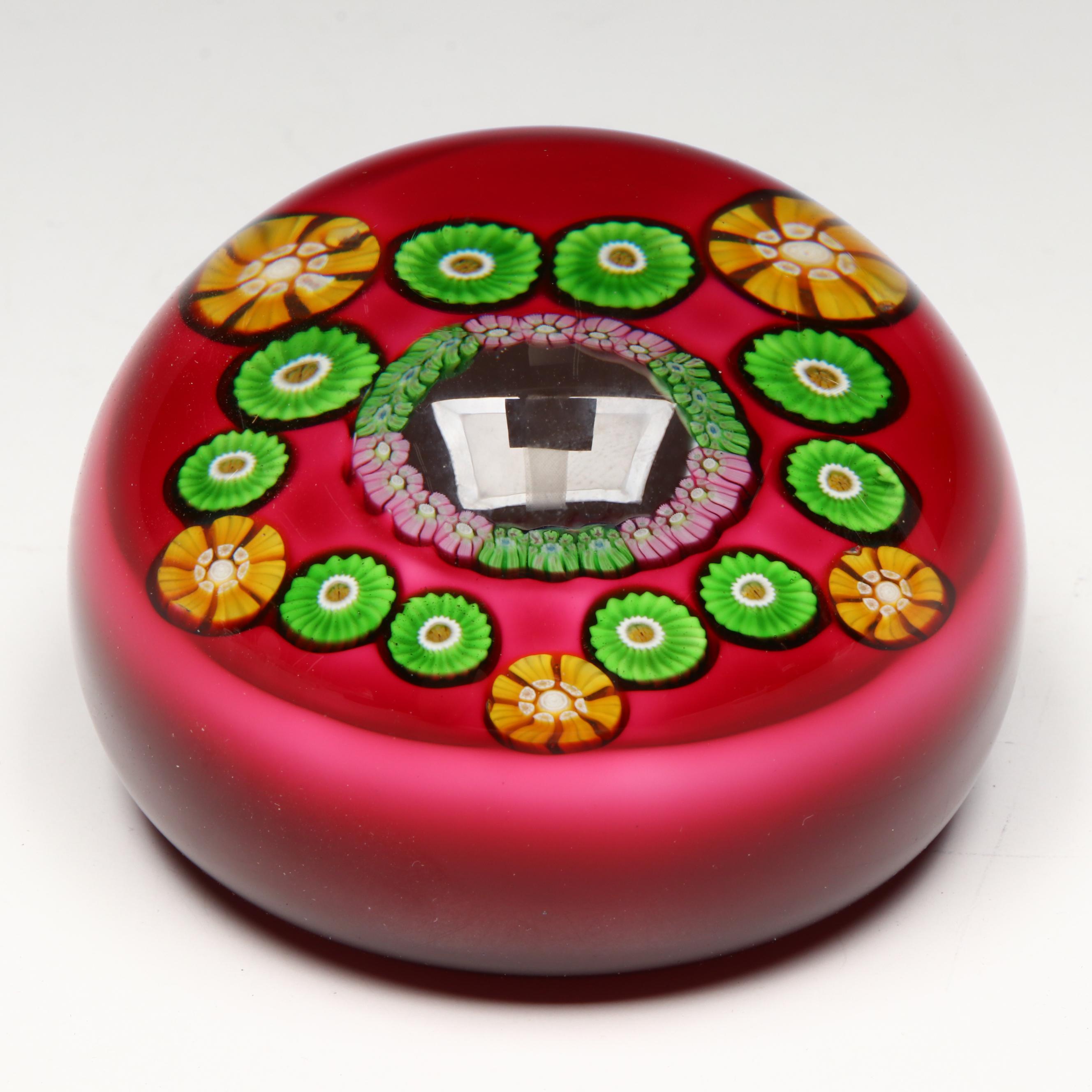 Perthshire Cockerel or Rooster Glass Paperweight, 1977