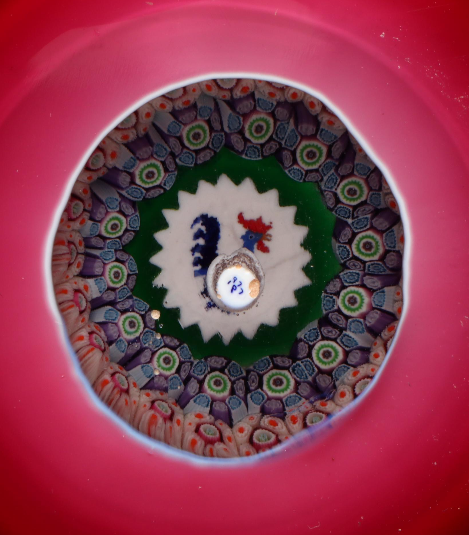 Perthshire Cockerel or Rooster Glass Paperweight, 1977