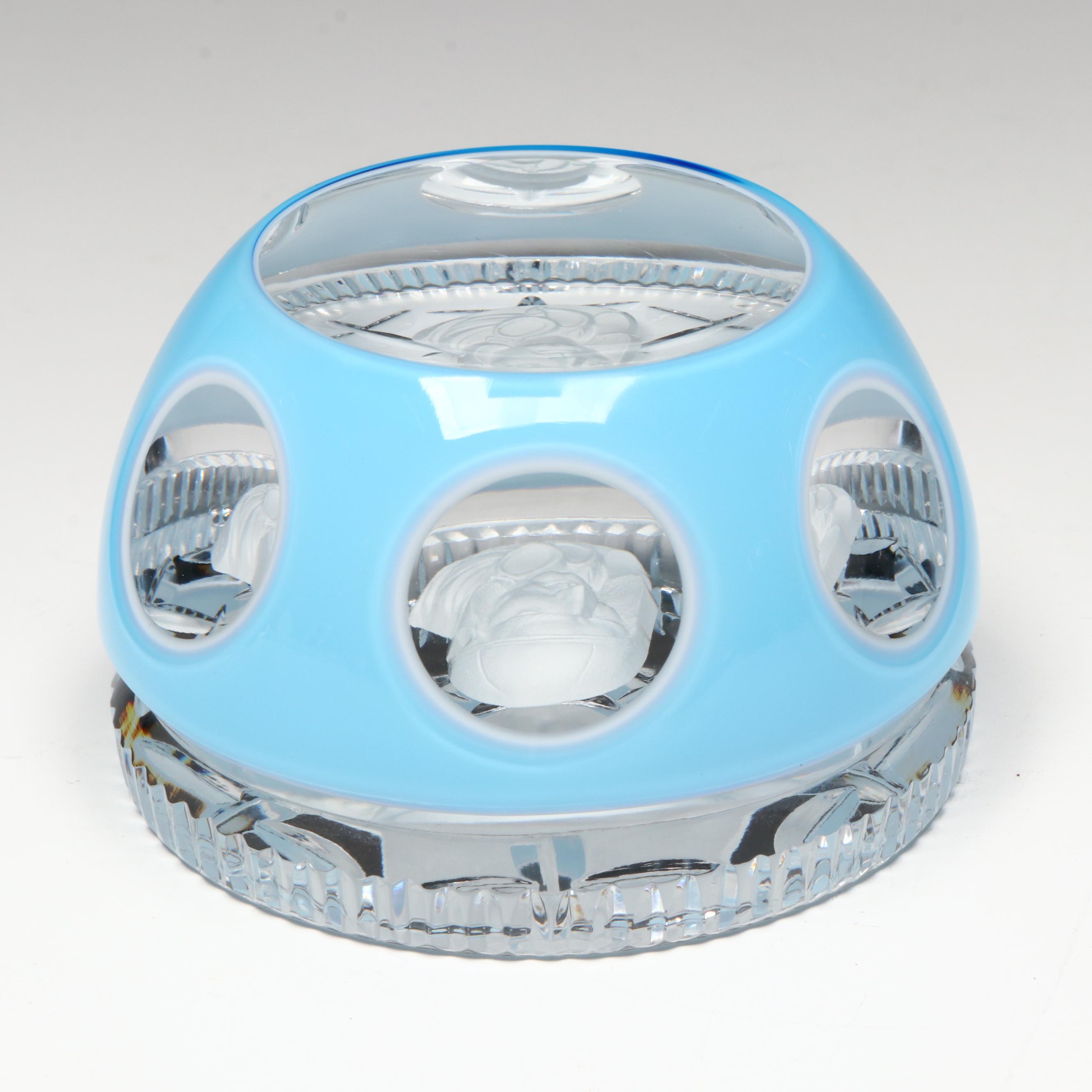 Cristal d'Albret Charles Lindbergh Sulphide Glass Paperweight