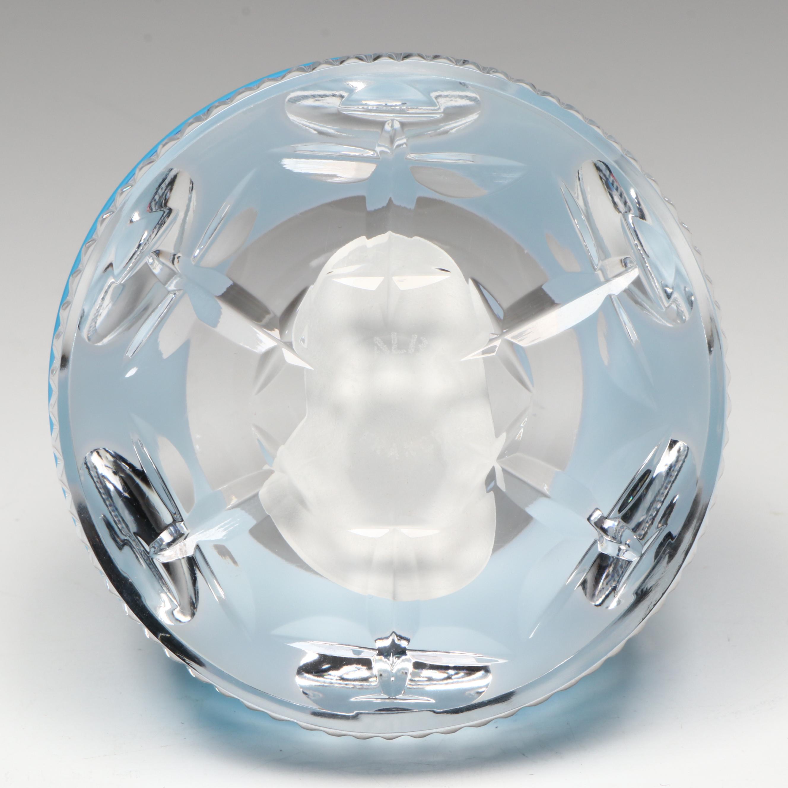 Cristal d'Albret Charles Lindbergh Sulphide Glass Paperweight