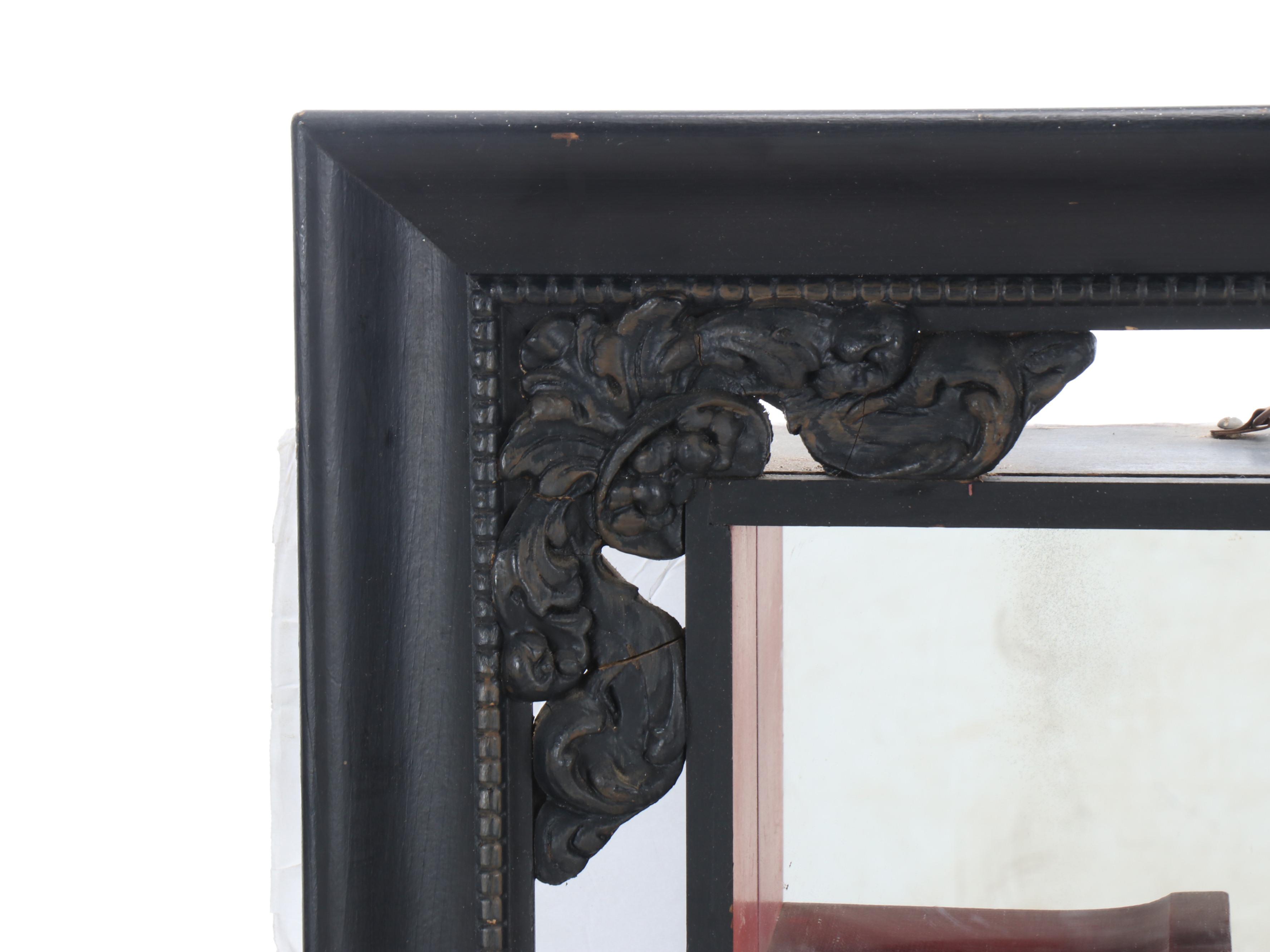 Chinese Mirrored Wall Shelf in Frame